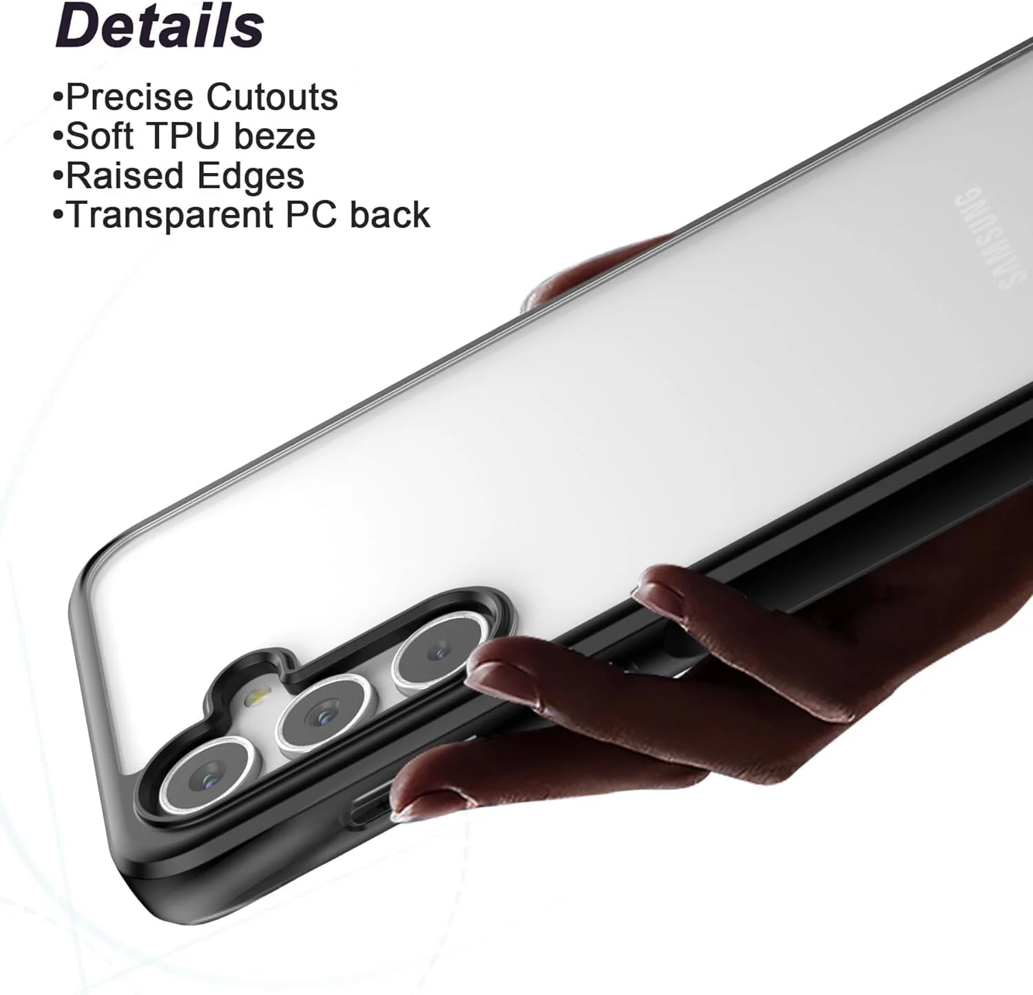 DL3 Mobilak Clear Protective Case for Samsung Galaxy A35 5G - Black