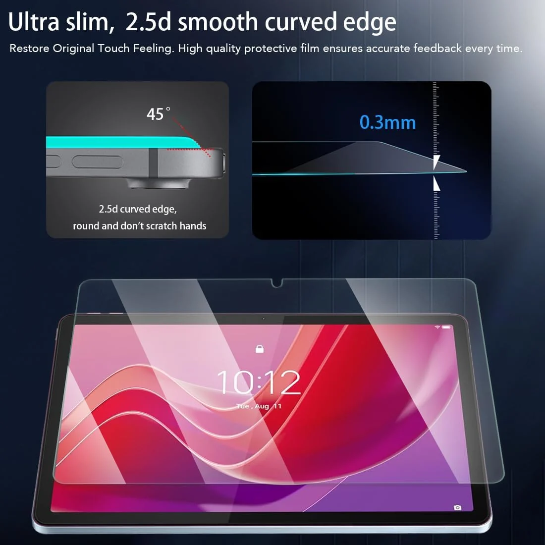 "DL3 Mobilak Screen Protector For Lenovo Tab M11 11-Inch/Tab K11 LTE 11"" 2024 Tablet Tempered Glass Film [HD Crystal ] [Easy Installation] [Scratch Resistant] [9H Hardness] - Clear"