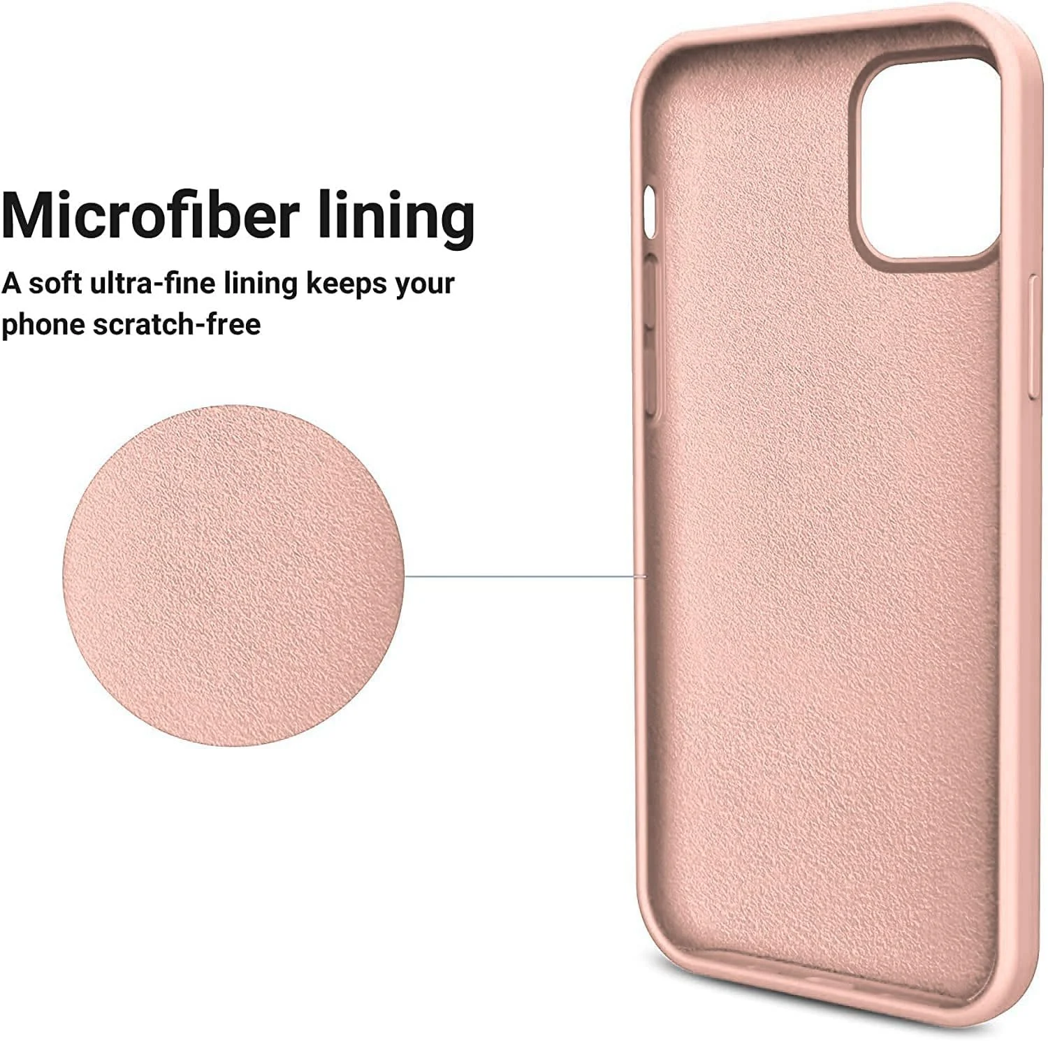 DL3 Mobilak Liquid Silicone Case for iPhone 12 Pro Max (6.7 Inch), Shock-absorbing protection, Scratch-resistant surface, Soft microfiber lining - Pink