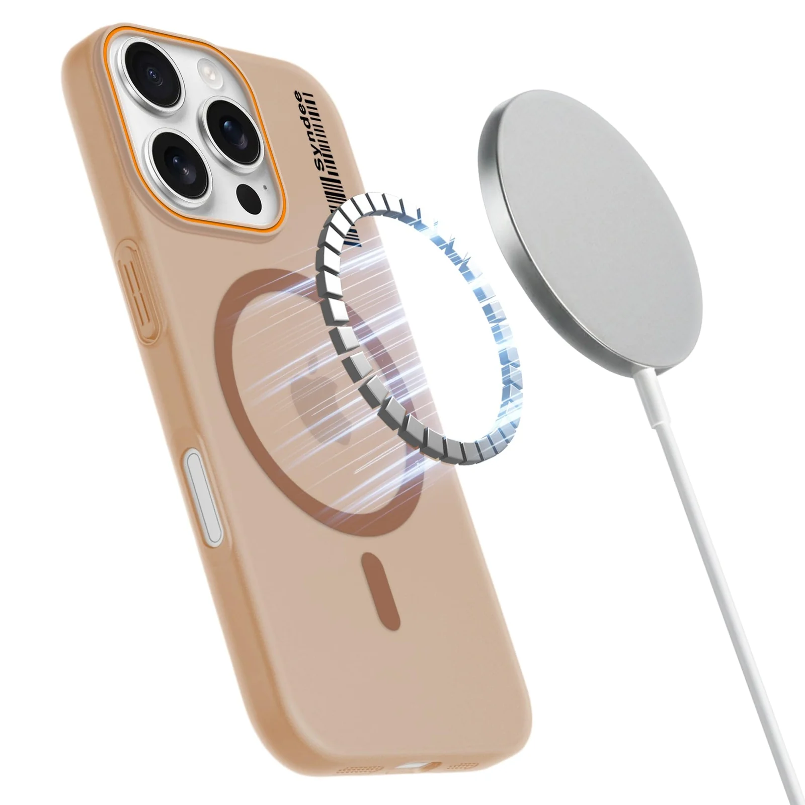 DL3 Mobilak Translucent Matte Case for iPhone 16 Pro Max 6.9-inch, Compatible with MagSafe accessories, Shock-absorbing protection, Integrated ring holder - Brown