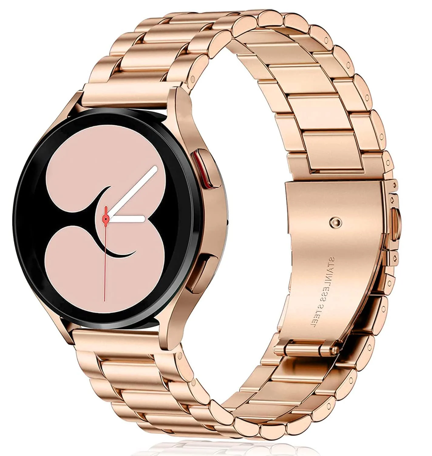 DL3 Mobilak Metal Band 20MM Strap for Samsung Gear Sport, Watch 4/5/5 Pro, S2 Classic, Active 2 40mm 44mm, Amazfit GTS 3/4/4 Mini, Bip 3/Pro/U, GTS 2 Mini/2e - Rose Gold