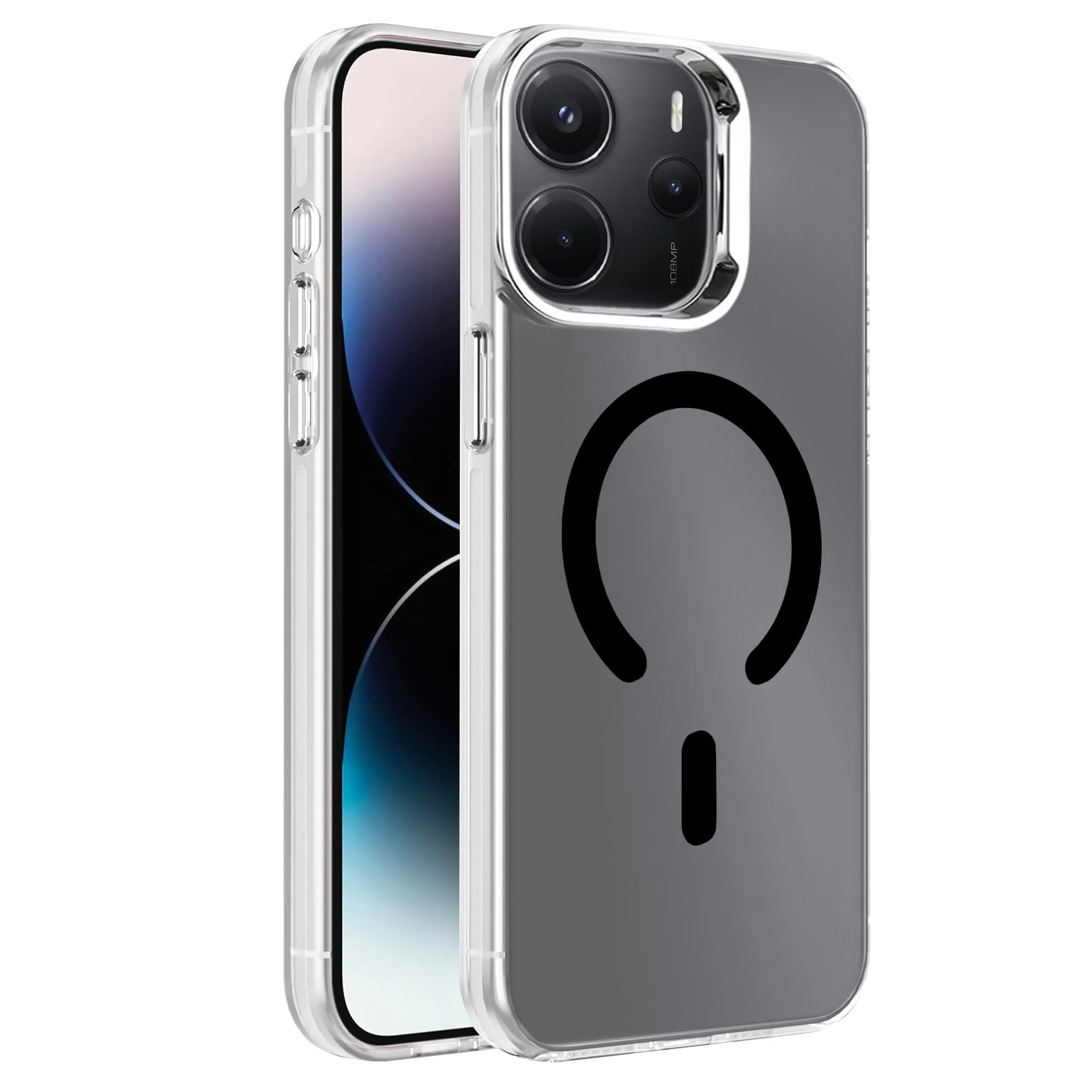 DL3 Mobilak Case for Xiaomi Redmi Note 14 4G (Not 5G) Crystal Clear [Not Compatible with MagSafe] Soft TPU Gel Case Flexible Silicone Anti-Scratch Transparent TPU Cover - Black
