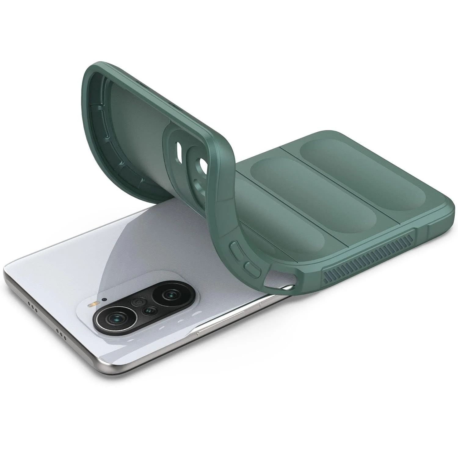 DL3 Mobilak Flexible Silicone and TPU Protective Case with Camera Protection for Xiaomi Poco F3 / RedMi K40 / K40 Pro / Mi 11i / Mi 11X - Green