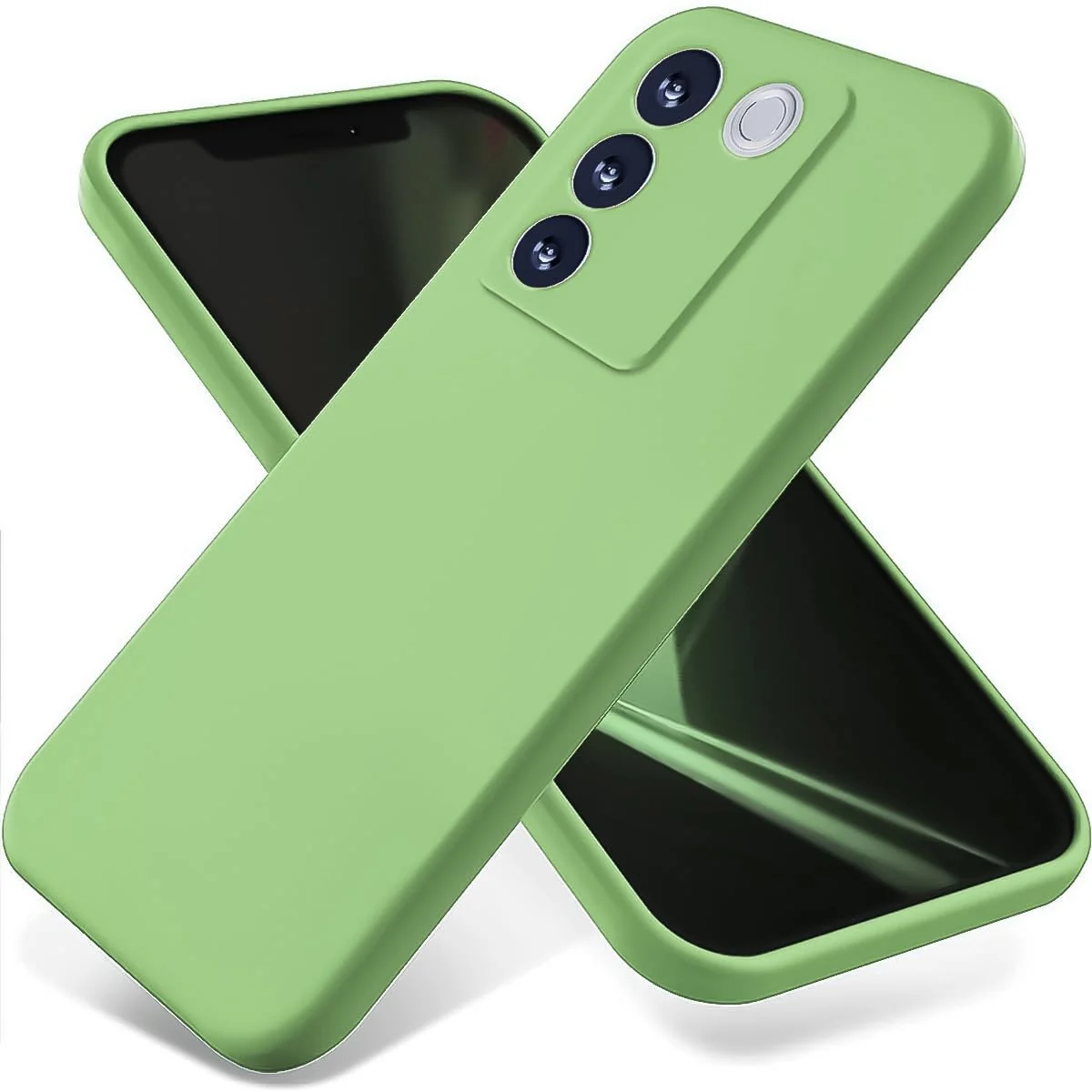 DL3 Mobilak Liquid Silicone Protective Case for vivo V27e / vivo S16e with Microfiber Lining and Shockproof Design - Mint Green