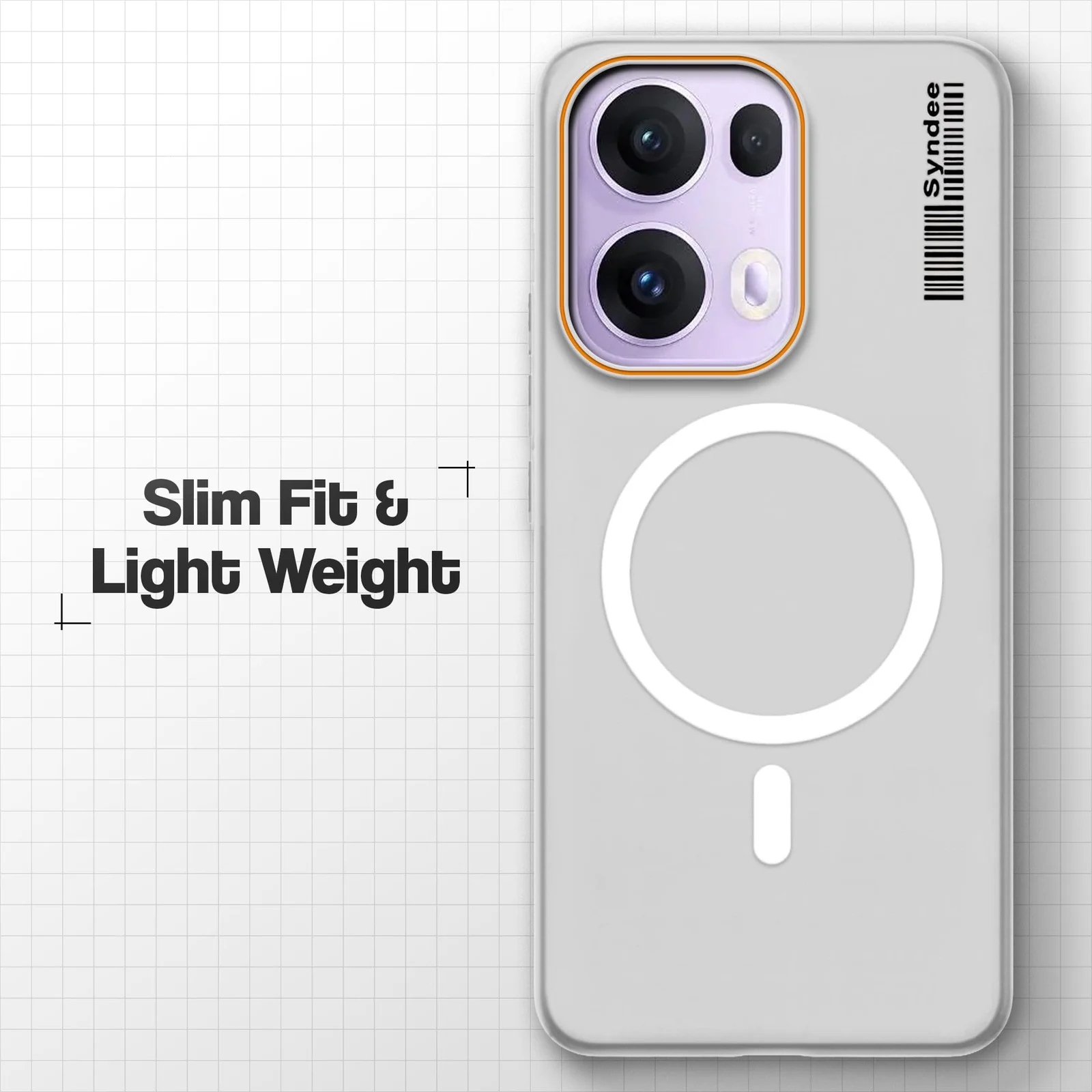 DL3 Mobilak Matte MagSafe-Compatible Magnetic Case for OPPO Reno 13F with Camera Protection and Ring Holder - Clear