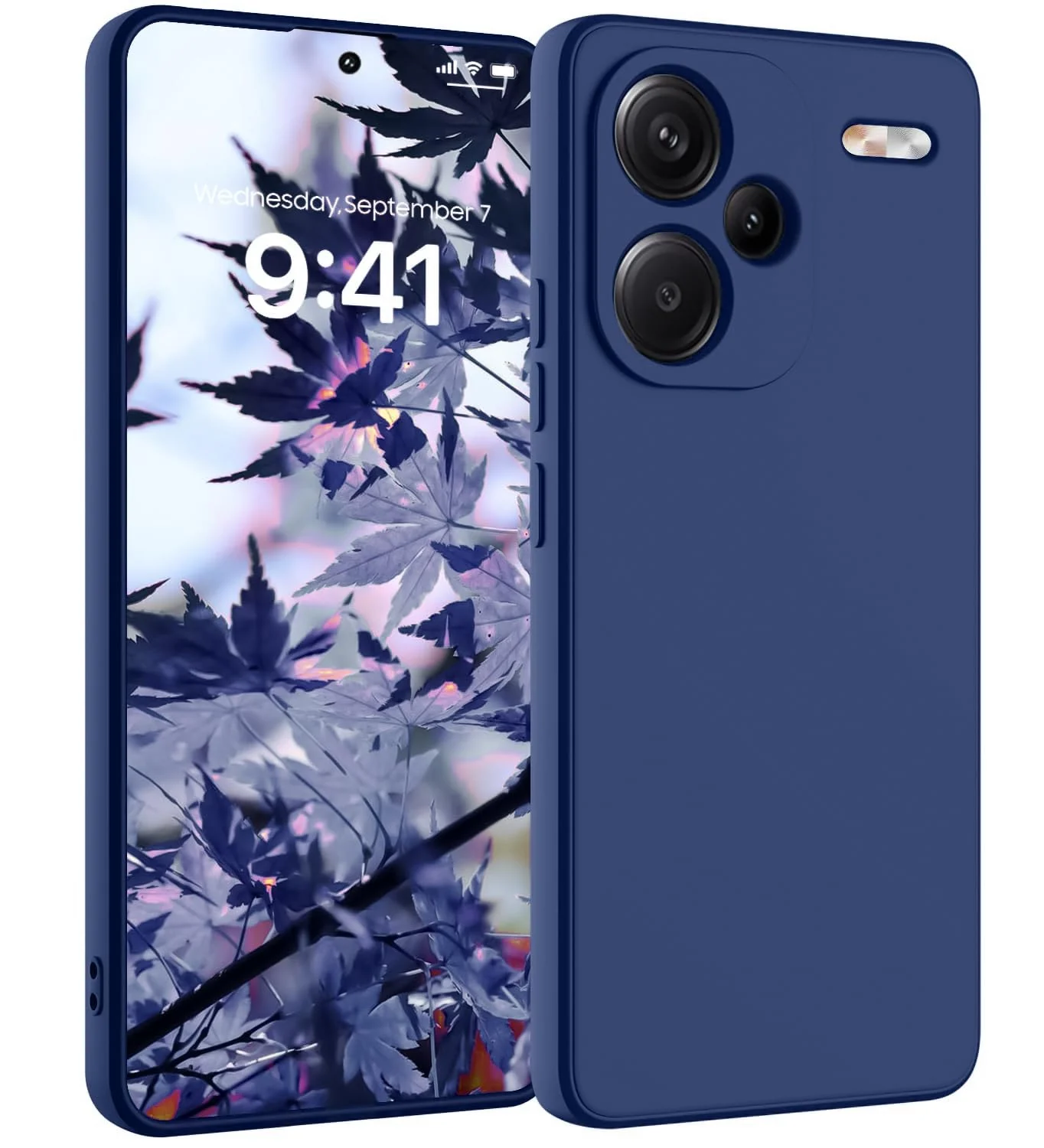 DL3 Mobilak Liquid Silicone Protective Case for Xiaomi Redmi Note 13 Pro+ Plus 5G with Microfiber Lining and Shockproof Design - Royal Blue