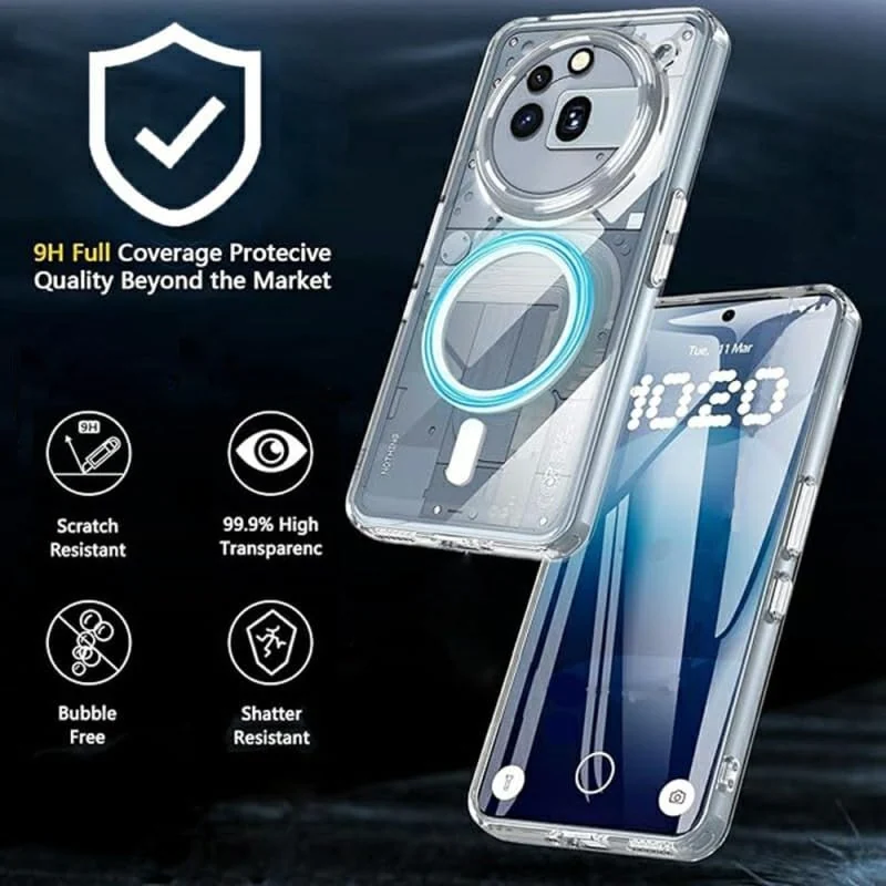 DL3 Mobilak for Nothing Phone 3A Pro Case [Compatible with MagSafe] [Strong Magnet] [Non-Yellowing] Magnetic Slim Thin Bumper Phone Cover, Lightweight, and Durable - Clear