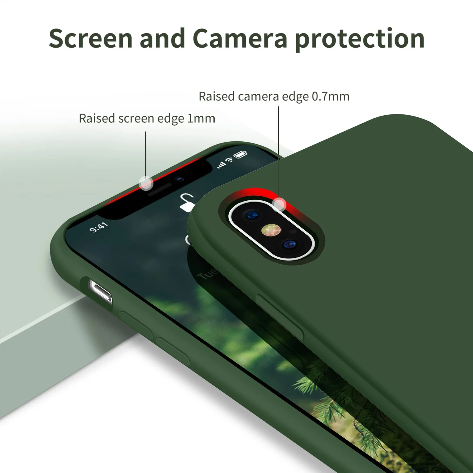 DL3 Mobilak Liquid Silicone Protective Case with Soft Microfiber Lining for iPhone XR - Clover