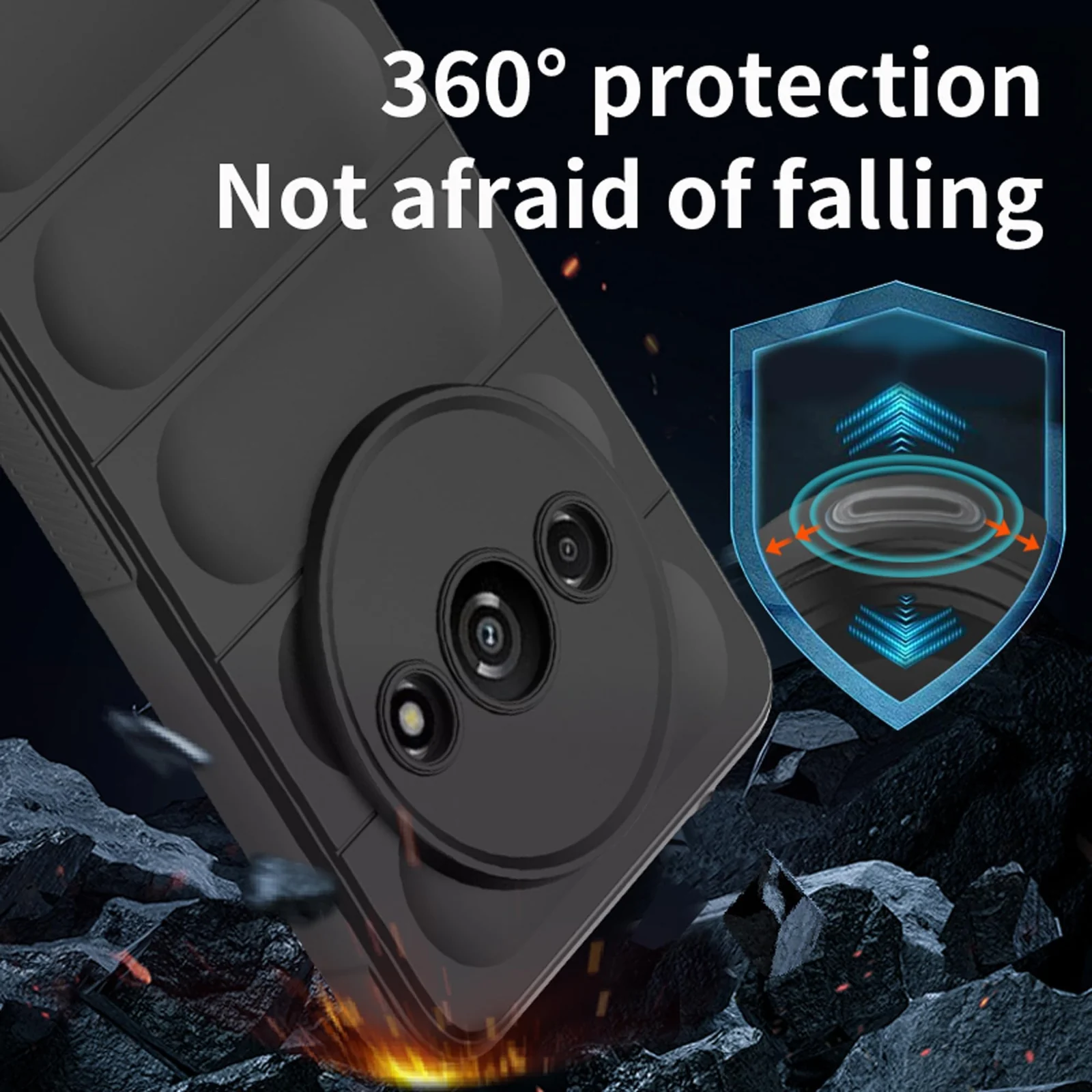 DL3 Mobilak Soft Silicone Protective Case for Xiaomi Redmi A3 with Camera Protection and Shockproof Design - Black