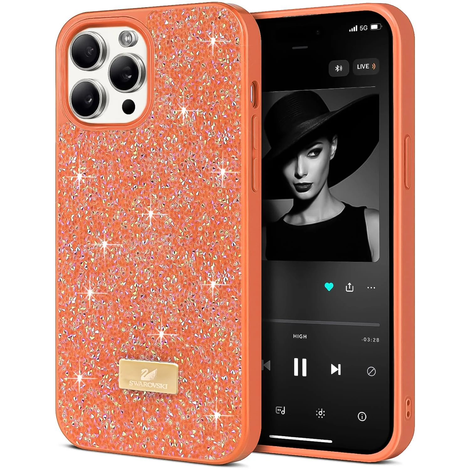 Case For iPhone 11 Pro Case Glitter, Sparkle Diamond Crystal Bling Case with Bling, Ultra Thin Lightweight Full Body Shockproof Anti-Scratch Protective Cover - Black