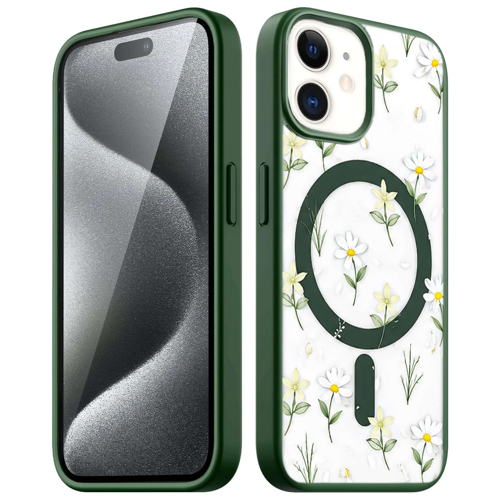 Dl3 Mobilak Magnetic Case for iPhone 11 6.1-Inch Compatible with MagSafe, Shockproof Phone Bumper Cover, Solid Color Matte TPU Frame, Anti-Scratch Clear Back - Black