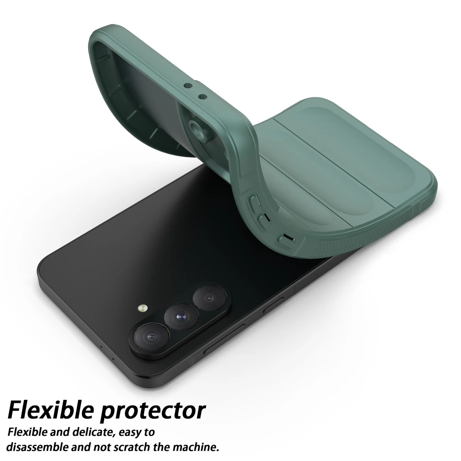 DL3 Mobilak Soft Silicone Protective Case for Samsung Galaxy A36 / Samsung Galaxy A56 with Camera Protection - Green