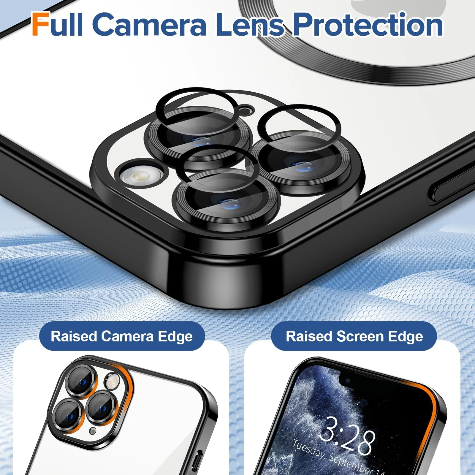 DL3 Mobilak Plated-Edge Protective Case for iPhone 11 Pro 5.8-Inch, Compatible with MagSafe accessories, Supports wireless charging, Shock-absorbing protection - Black