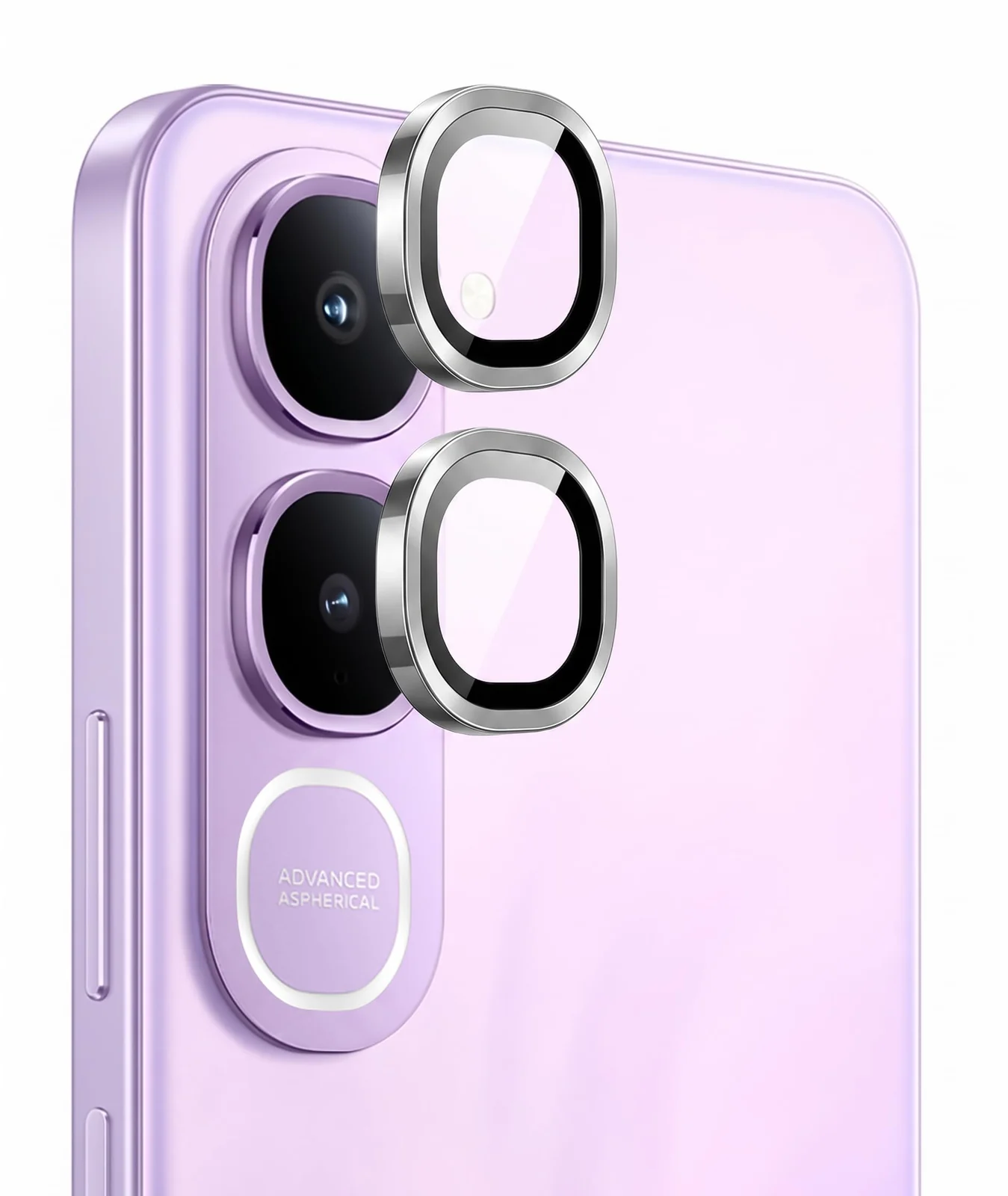 DL3 Mobilak Camera Lens Protector for vivo Y21D / vivo Y31 5G 2025, 9H Tempered Glass Metal Individual Ring Camera Cover Screen Protector, Case Friendly, Anti Scratch - Silver