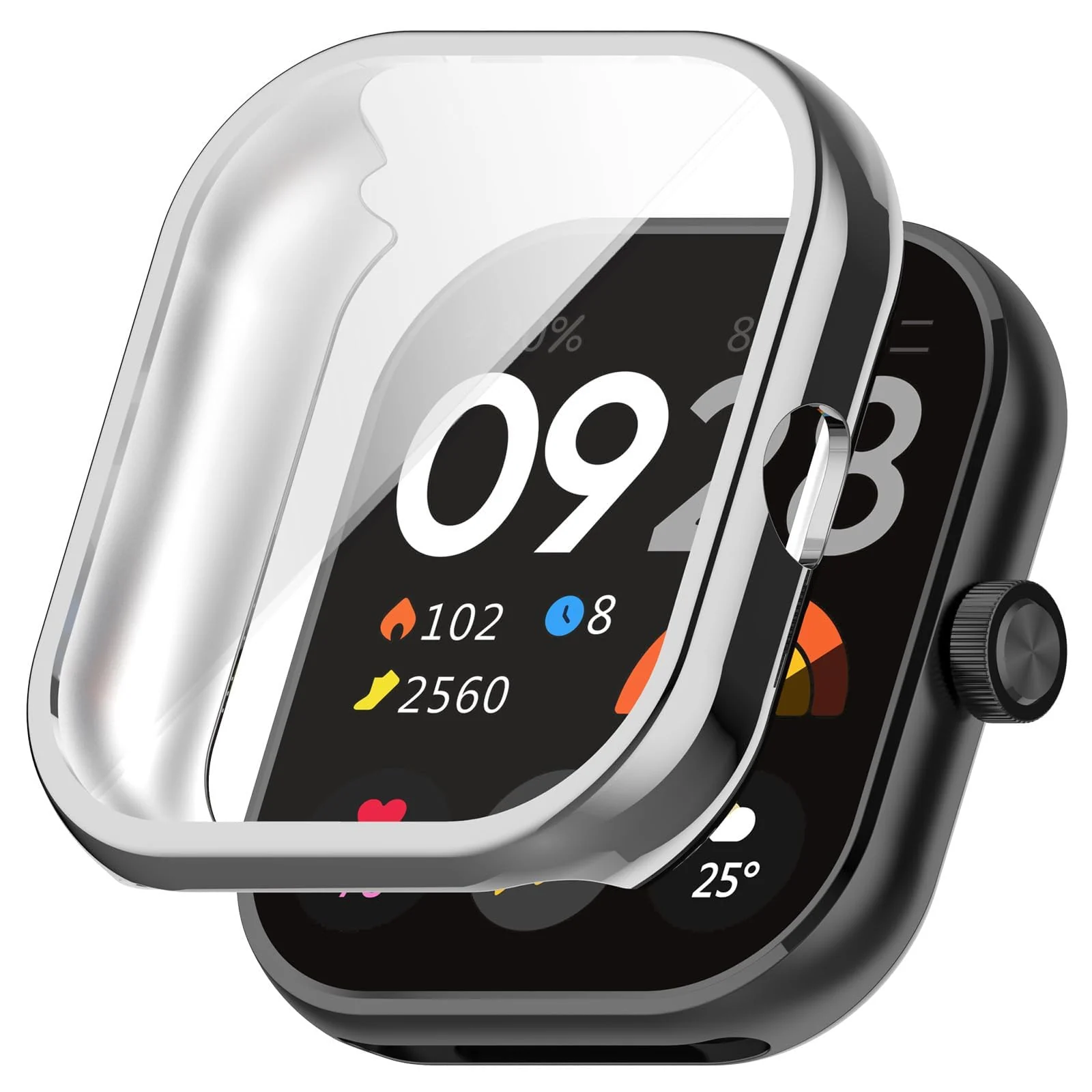 DL3 Mobilak Case Compatible with Xiaomi Redmi Watch 4 Case All-Around with Built-in Screen Protector Watch Soft TPU Shockproof Cover Slim Guard Thin Bumper Shell Protector