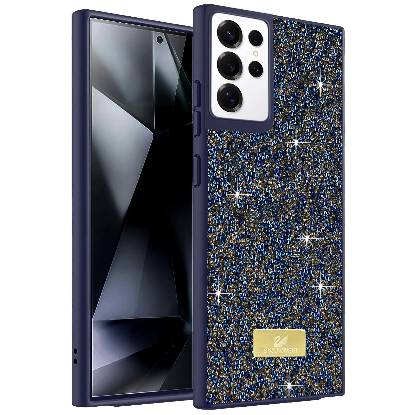 Case For Samsung Galaxy S21 Ultra Case Glitter, Sparkle Diamond Crystal Bling Case with Bling, Ultra Thin Lightweight Full Body Shockproof Anti-Scratch Protective Cover - Black