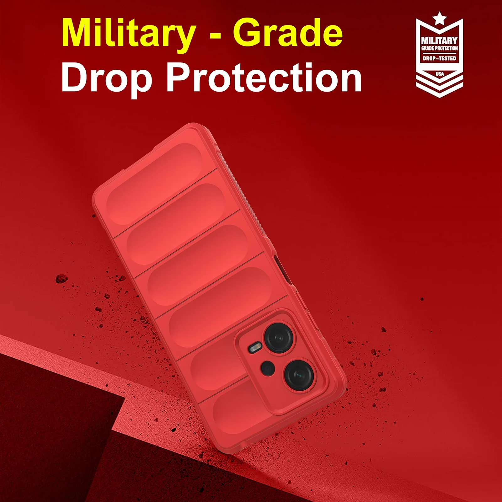 DL3 Mobilak Soft Silicone Protective Case for Xiaomi Redmi Note 12 5G / Poco X5 5G with Camera Protection and Shockproof Design - Red