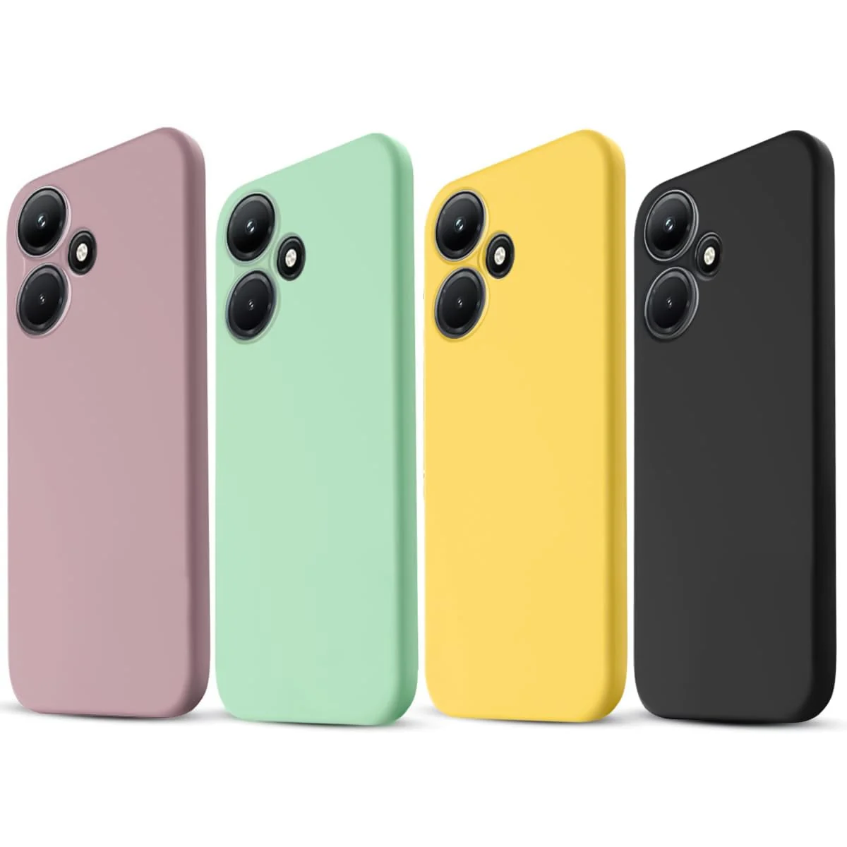 DL3 Mobilak Liquid Silicone Protective Case with Soft Microfiber Lining with Full Camera Protection for Infinix Hot 30i - Cashmere