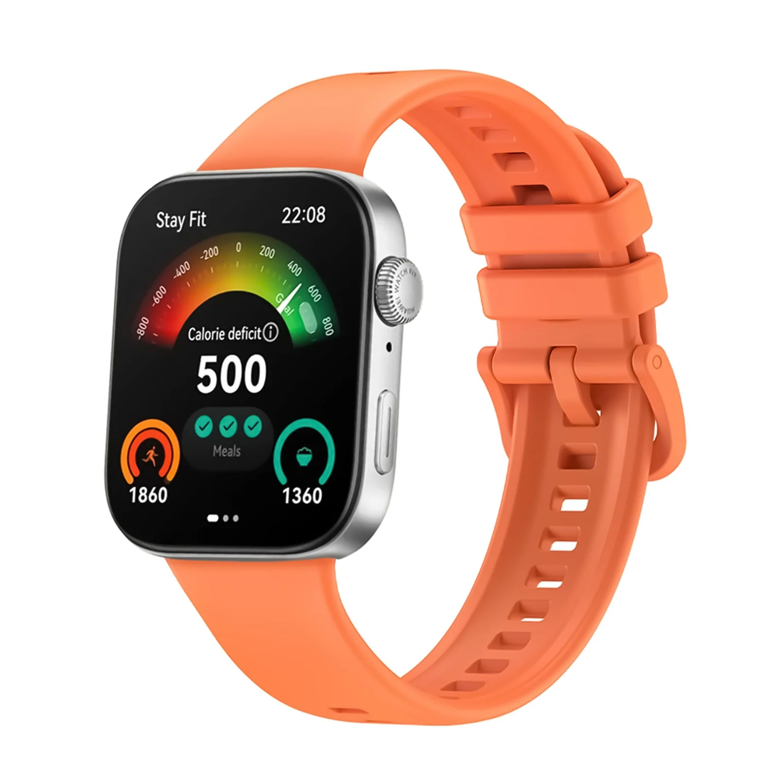 DL3 Mobilak Silicone Bracelet for Huawei Watch Fit 3/Watch Fit 4 Pro/Fit 4 Strap, Soft Silicone Sport Replacement Strap for Women/Men, Adjustable Waterproof Sports Band - Orange