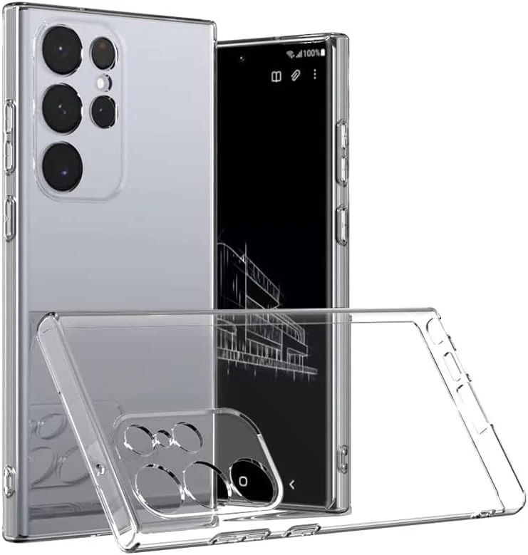 DL3 Mobilak Clear TPU Protective Case for Samsung Galaxy S23 Ultra with Camera Protection and Shockproof Design - Clear