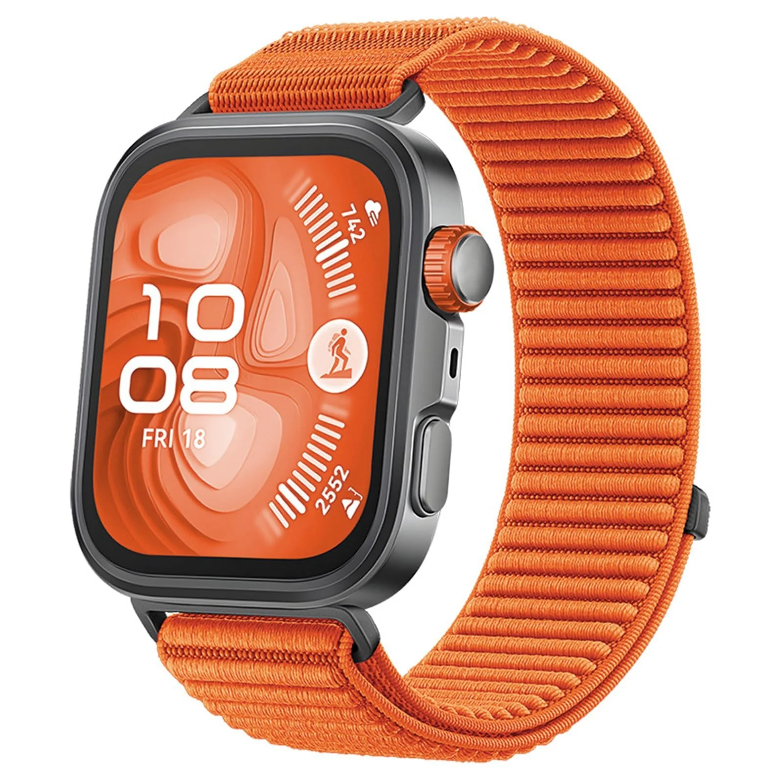 DL3 MOBILAK Elastic Nylon Watch Strap for Huawei Watch Fit 3 / Fit 4 / Fit 4 Pro / Fit 5 / Fit 5 Pro, Orange