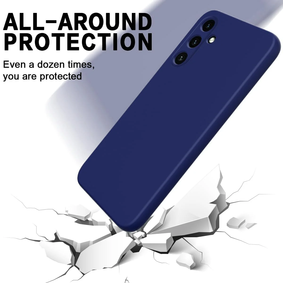 DL3 Mobilak Soft Silicone Protective Case for Samsung Galaxy A34 4G / 5G with Microfiber Lining and Shockproof Design - Blue 2