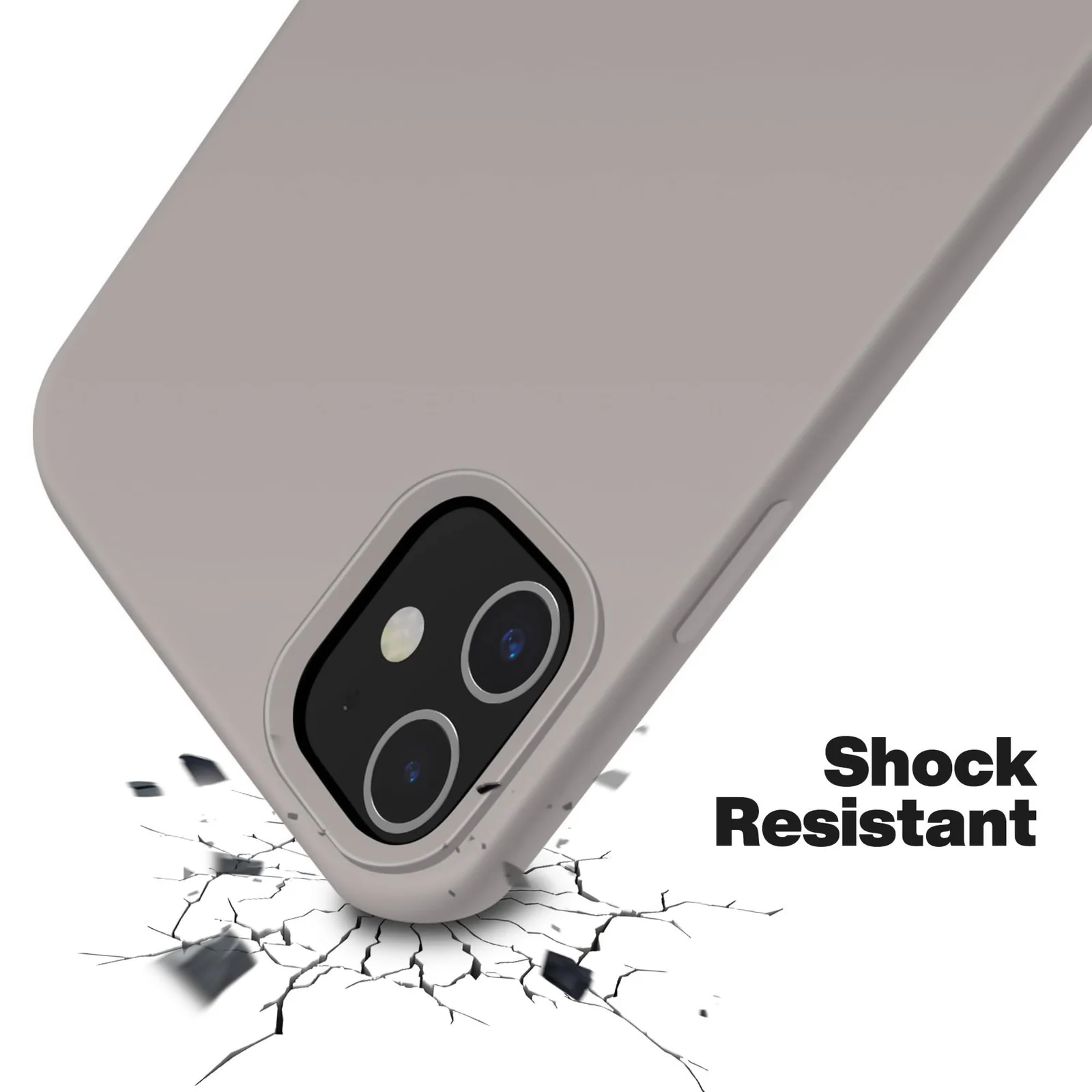 DL3 Mobilak Compatible with iPhone 11 (6.1 Inch) Case, Liquid Silicone Case, Full Body Protective Cover, Shockproof, Slim Phone Case, Anti-Scratch Soft Microfiber Lining - A. stone