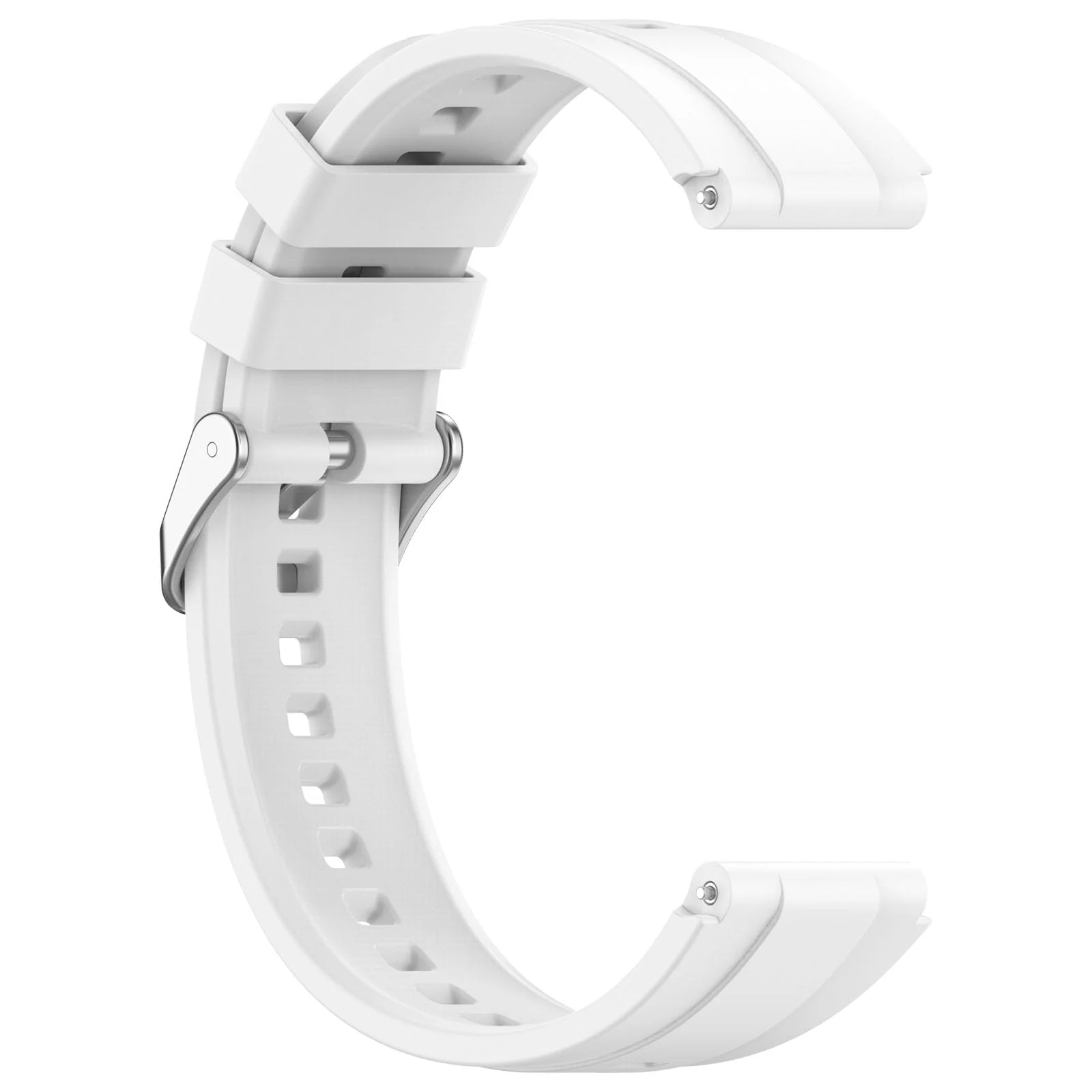 DL3 Mobilak Strap Compatible with Huawei Watch GT5 Pro 42mm / GT5 41mm / GT4 41mm / Garmin Venu 3S / Forerunner 265S / Fossil Women's Gen 6, 18mm Soft Silicone Replacement Bands - White