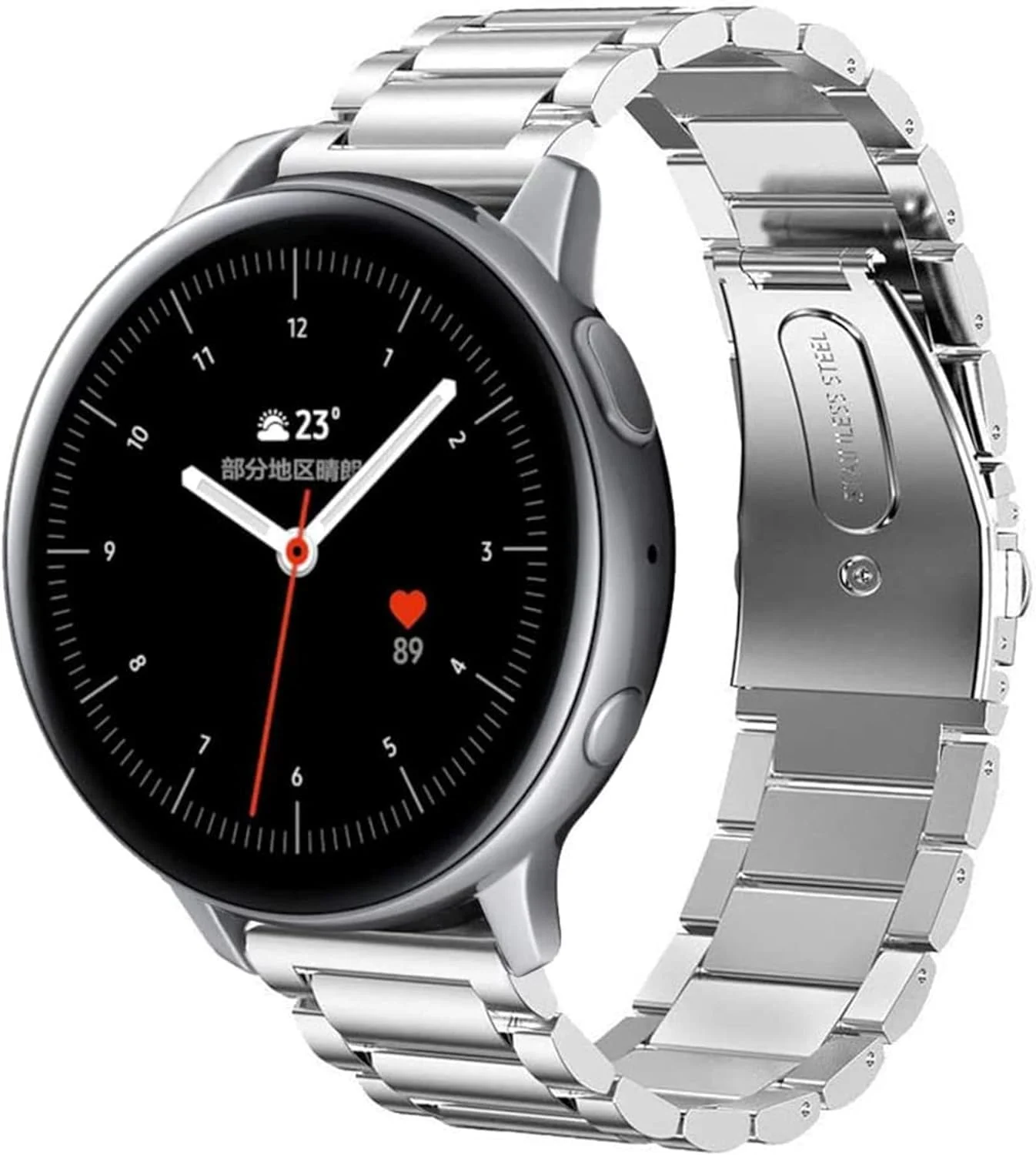 DL3 Mobilak Metal Band 20MM Strap for Samsung Gear Sport, Watch 4/5/5 Pro, S2 Classic, Active 2 40mm 44mm, Amazfit GTS 3/4/4 Mini, Bip 3/Pro/U, GTS 2 Mini/2e - Silver