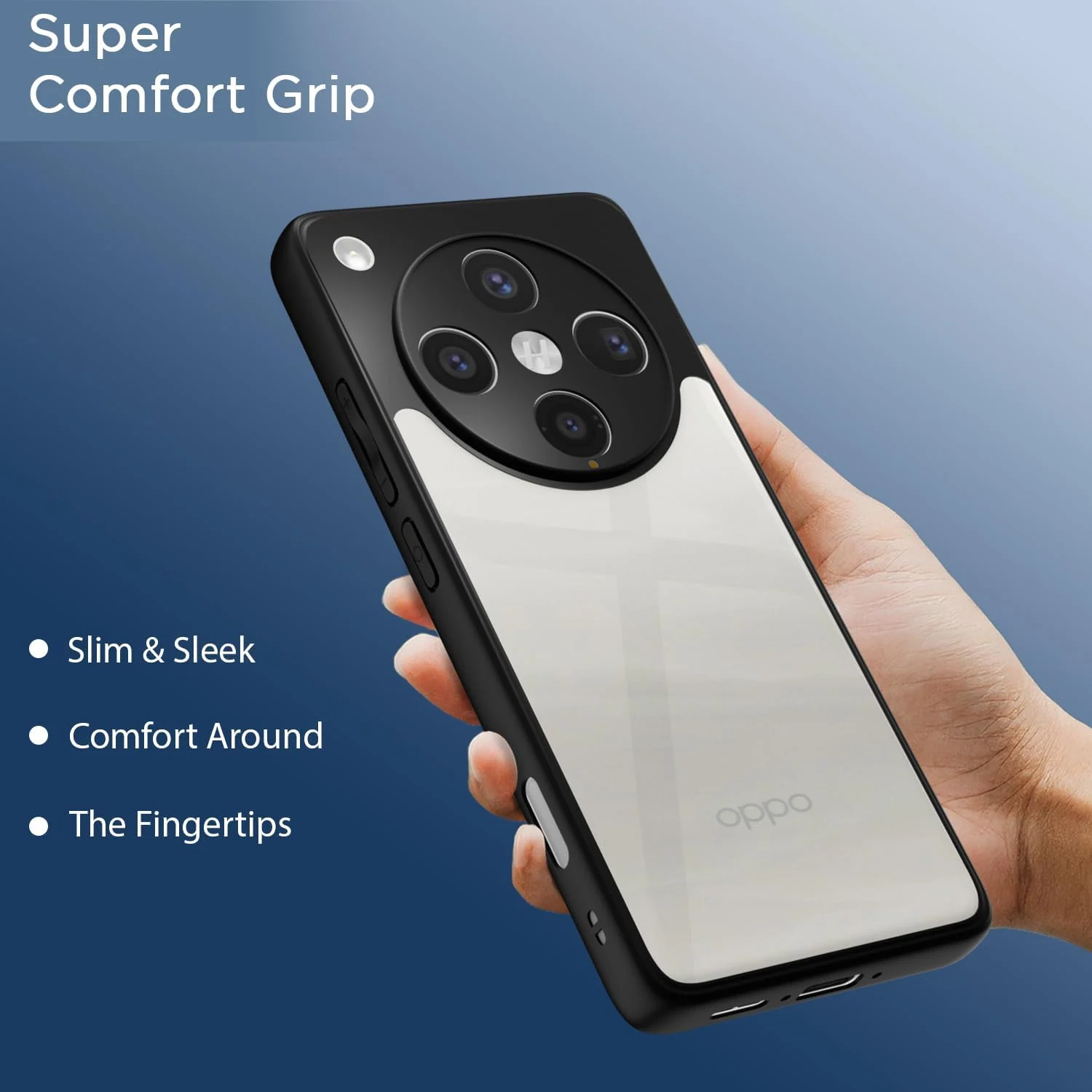 DL3 Mobilak Clear PC and TPU Protective Case for OPPO Find X8 Pro 5G with Camera Protection and Military-Grade Protection - Black