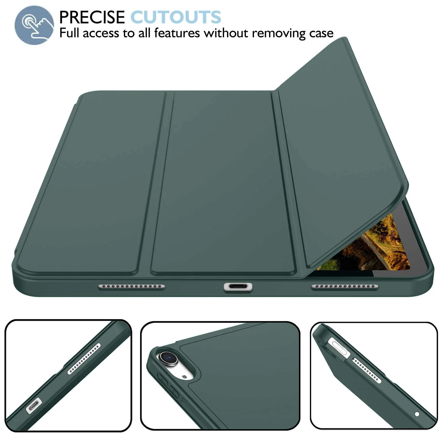 DL3 Mobilak iPad Air 11-Inch M2 (2024), iPad Air 5/4 (2022/2020 5th/4th 10.9-Inch) Case with Pencil Holder Full Body Protection + Charging Support Compatible with Apple Pencil (2nd generation) and - Green