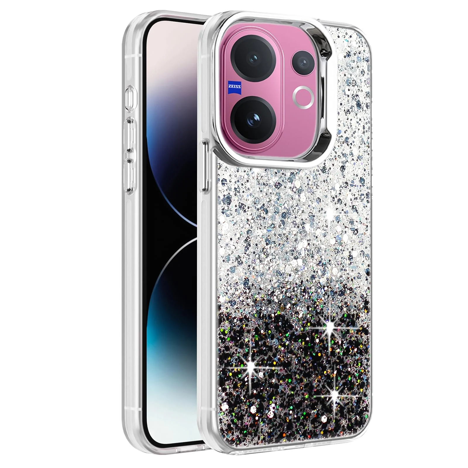 vivo V60 — DL3 Mobilak Glitter Protective Case for vivo V60, Supports wireless charging, Camera protection, Shock-absorbing protection