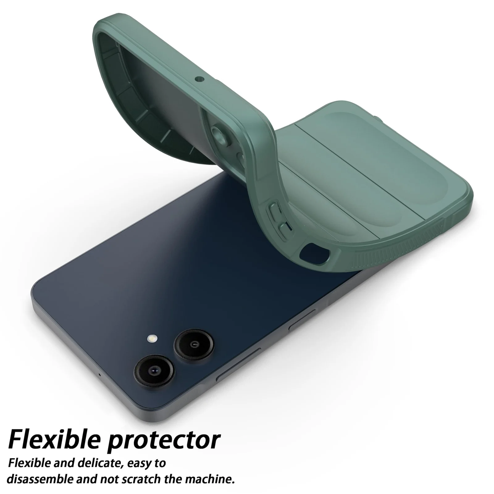 DL3 Mobilak Flexible Silicone and TPU Protective Case with Camera Protection for Samsung Galaxy A06 - Green