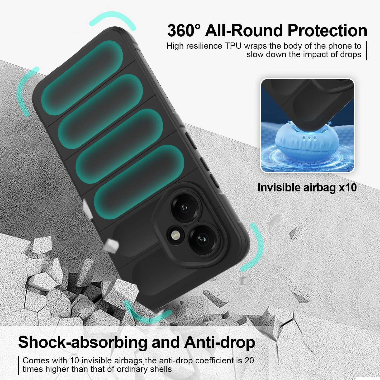DL3 Mobilak Rugged Protective Case for Honor 400 5G, Camera protection, Shock-absorbing protection, Non-slip grip - Black