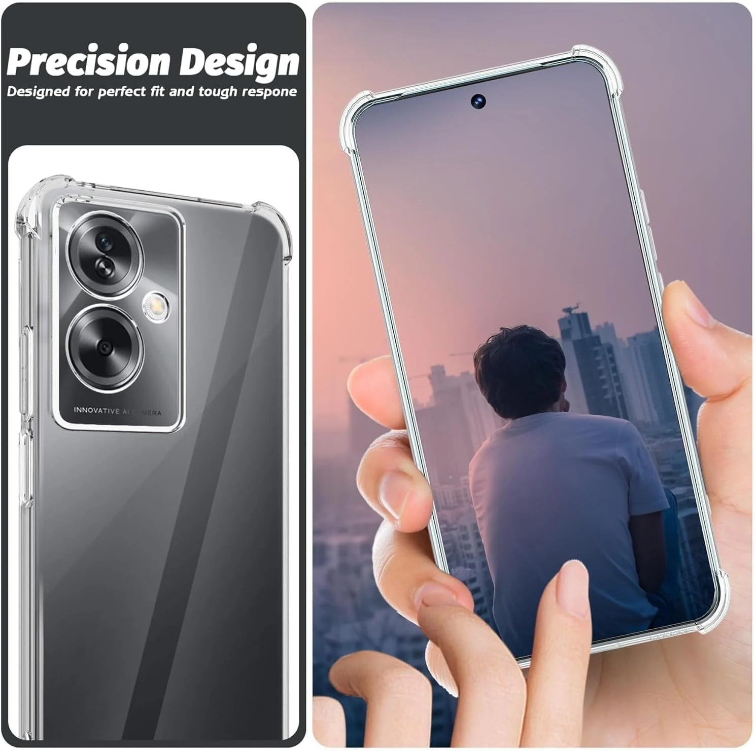 DL3 Mobilak Clear TPU Protective Case for OPPO A79 5G with Camera Protection and Shockproof Design - Clear