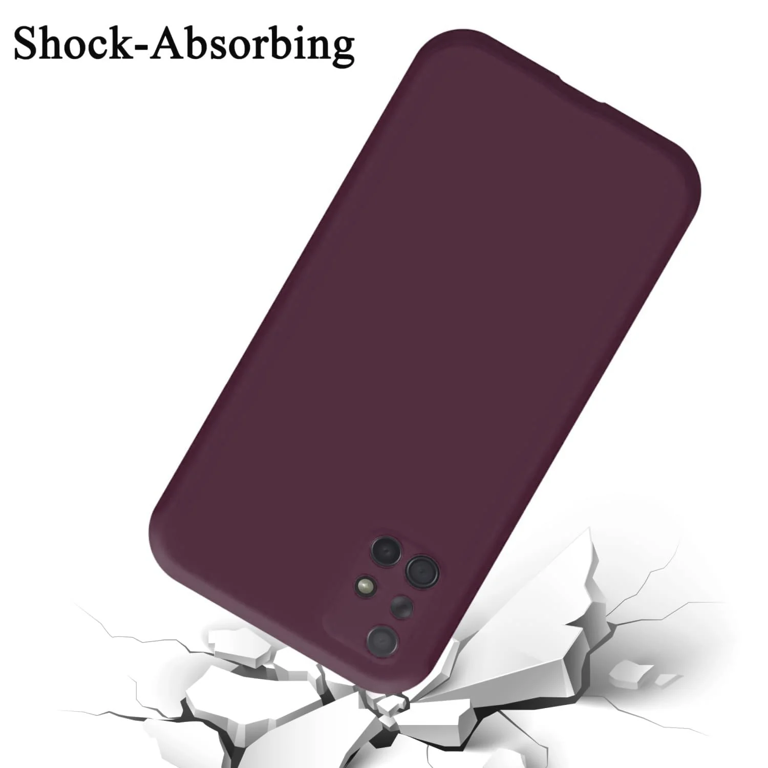 DL3 Mobilak Soft Silicone Protective Case for Samsung Galaxy A71 with Microfiber Lining and Shockproof Design - Wine Red
