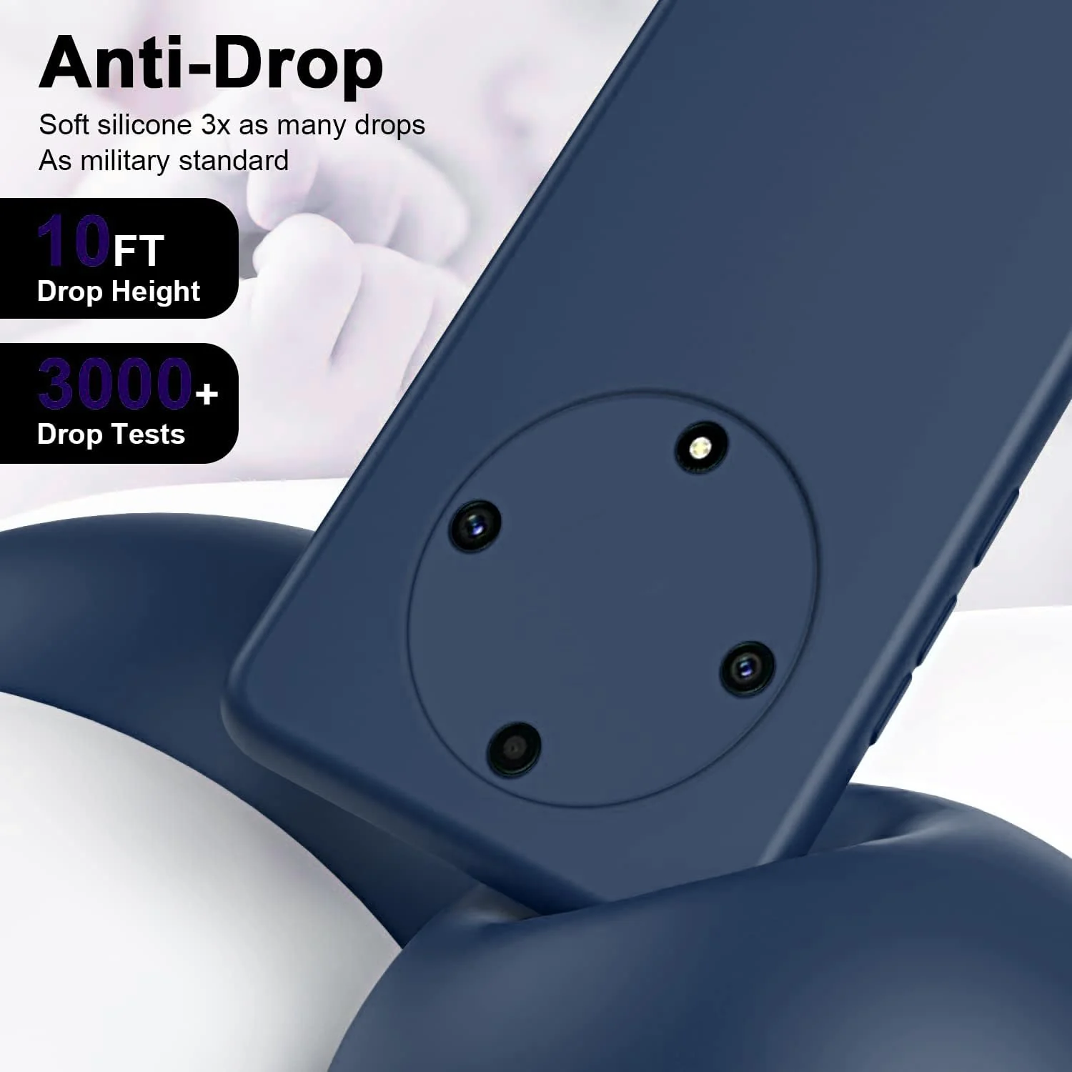 DL3 Mobilak Soft Silicone Protective Case for Honor X9b with Microfiber Lining and Shockproof Design - Dark Blue