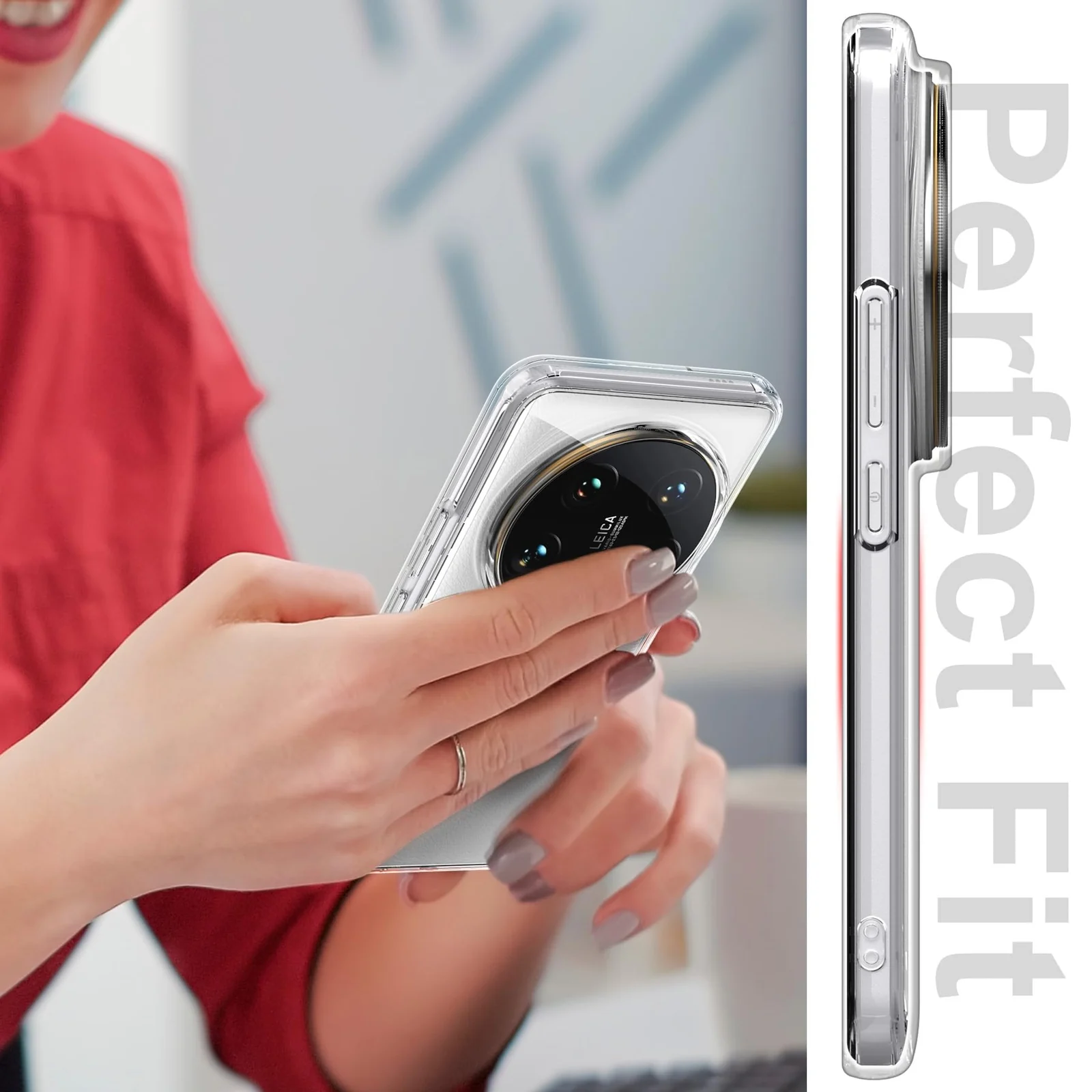 DL3 Mobilak Case Compatible with Xiaomi 14 Ultra Case Crystal Soft TPU Gel Case Flexible Silicone Anti-Scratch Camera Protection TPU Cover - Clear
