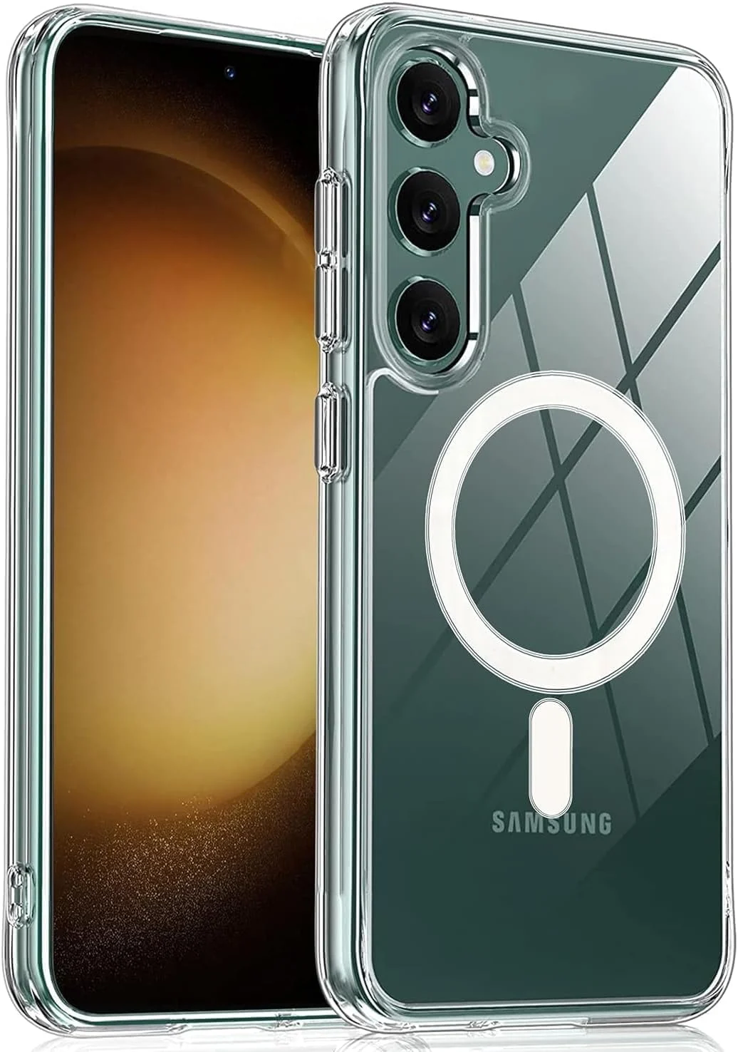 DL3 Mobilak for Samsung Galaxy S23 FE Case [Compatible with MagSafe] Slim Magnetic Bumper Case - Clear