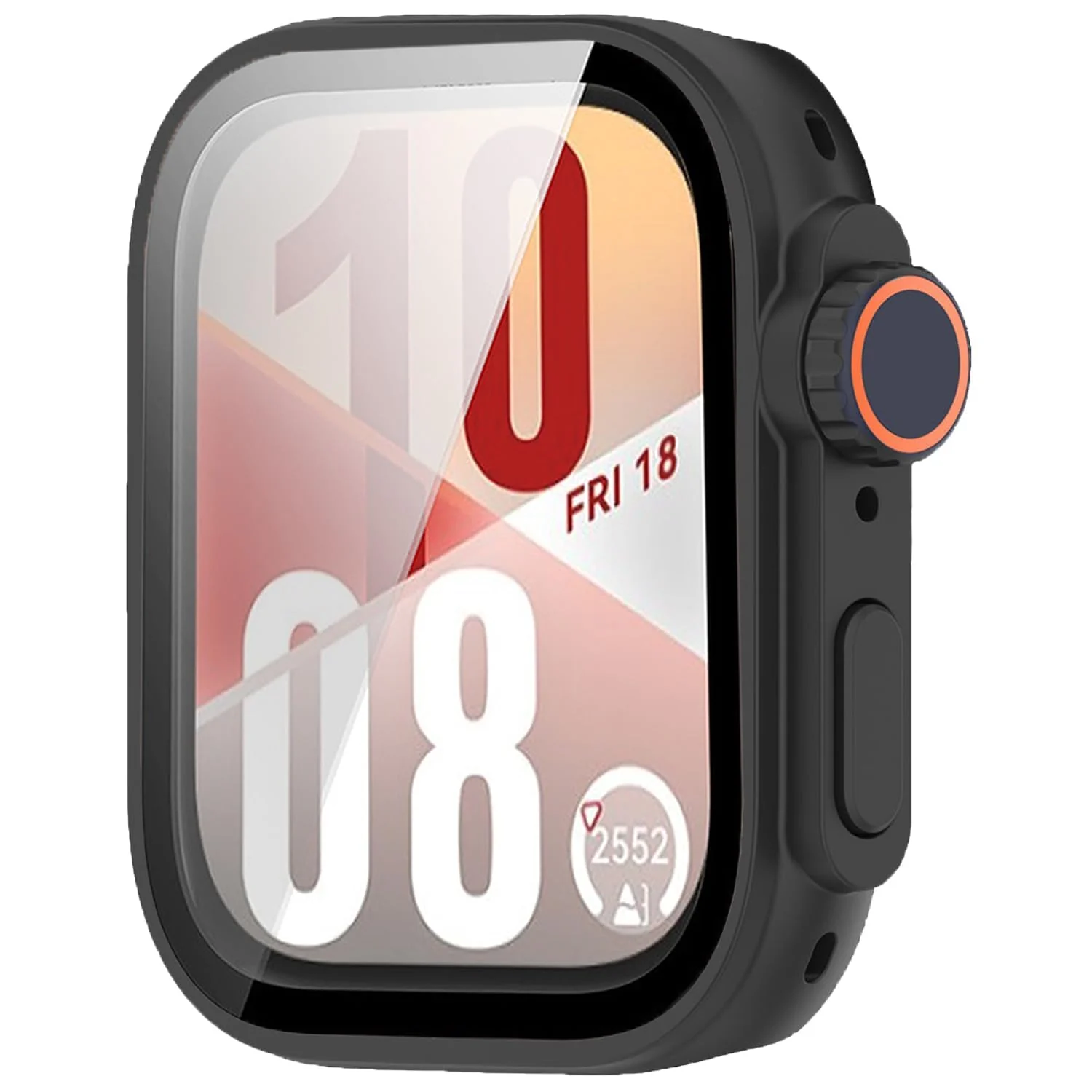DL3 Mobilak for Huawei Watch Fit 4 2025 Case Screen Protector, [Looks Like iWatch Ultra Case] Built-in Tempered Glass Screen Unique Design Case Cover for Huawei Watch Fit4 - Black