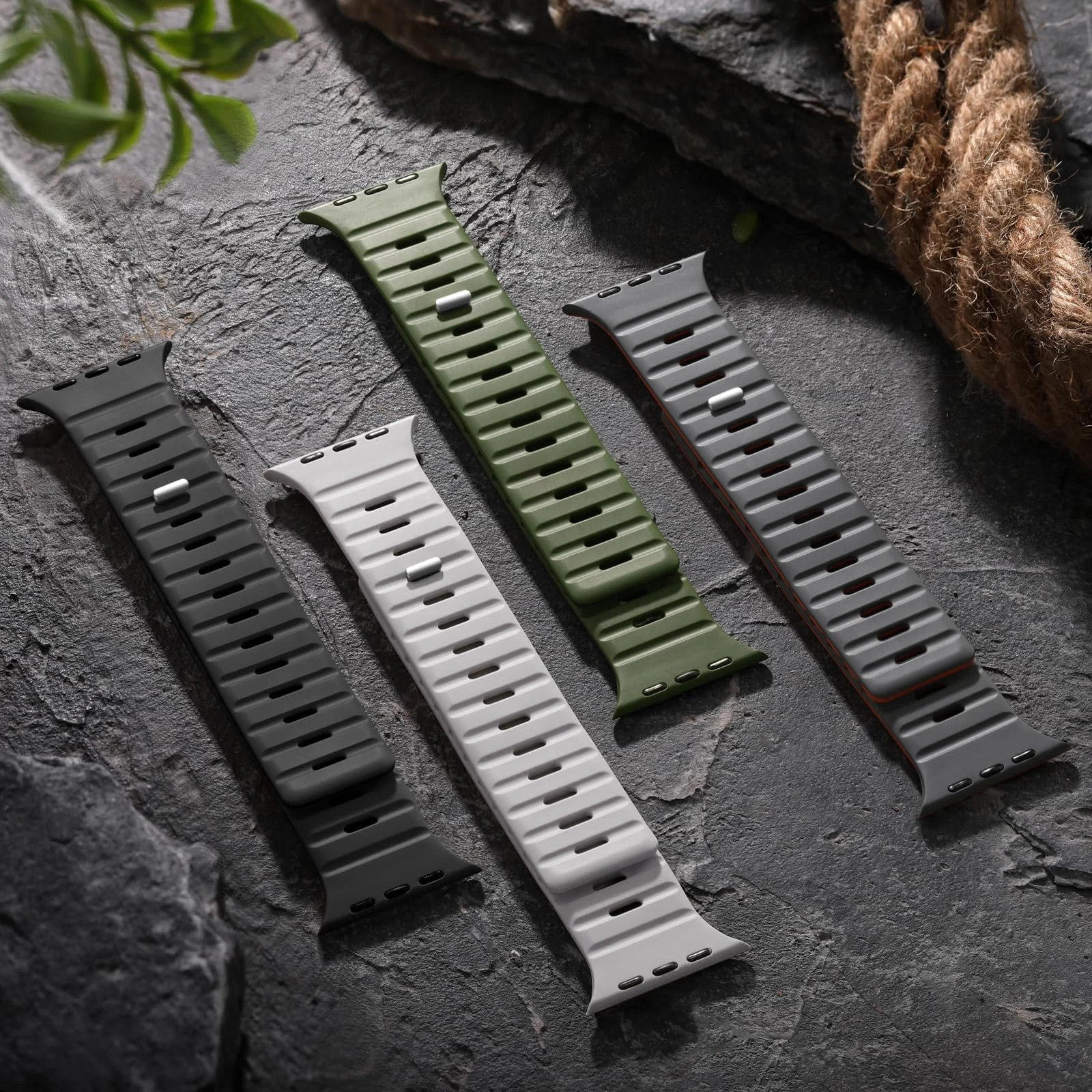 DL3 MOBILAK Adjustable Silicone Sports Watch Strap for 49MM - Starlight