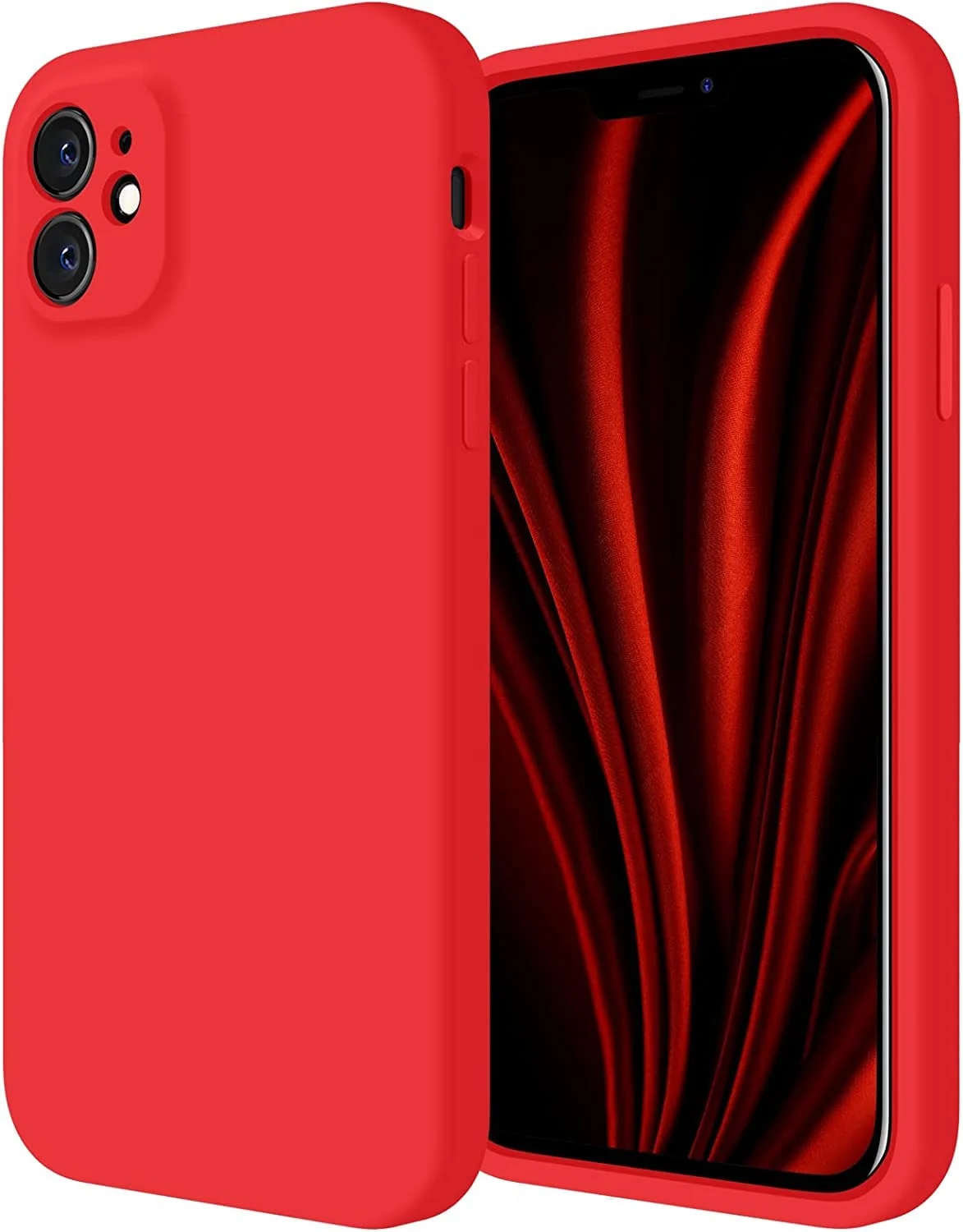 DL3 Mobilak Liquid Silicone Case for iPhone 11 (6.1 Inch), Shock-absorbing protection, Scratch-resistant surface, Soft microfiber lining - Red