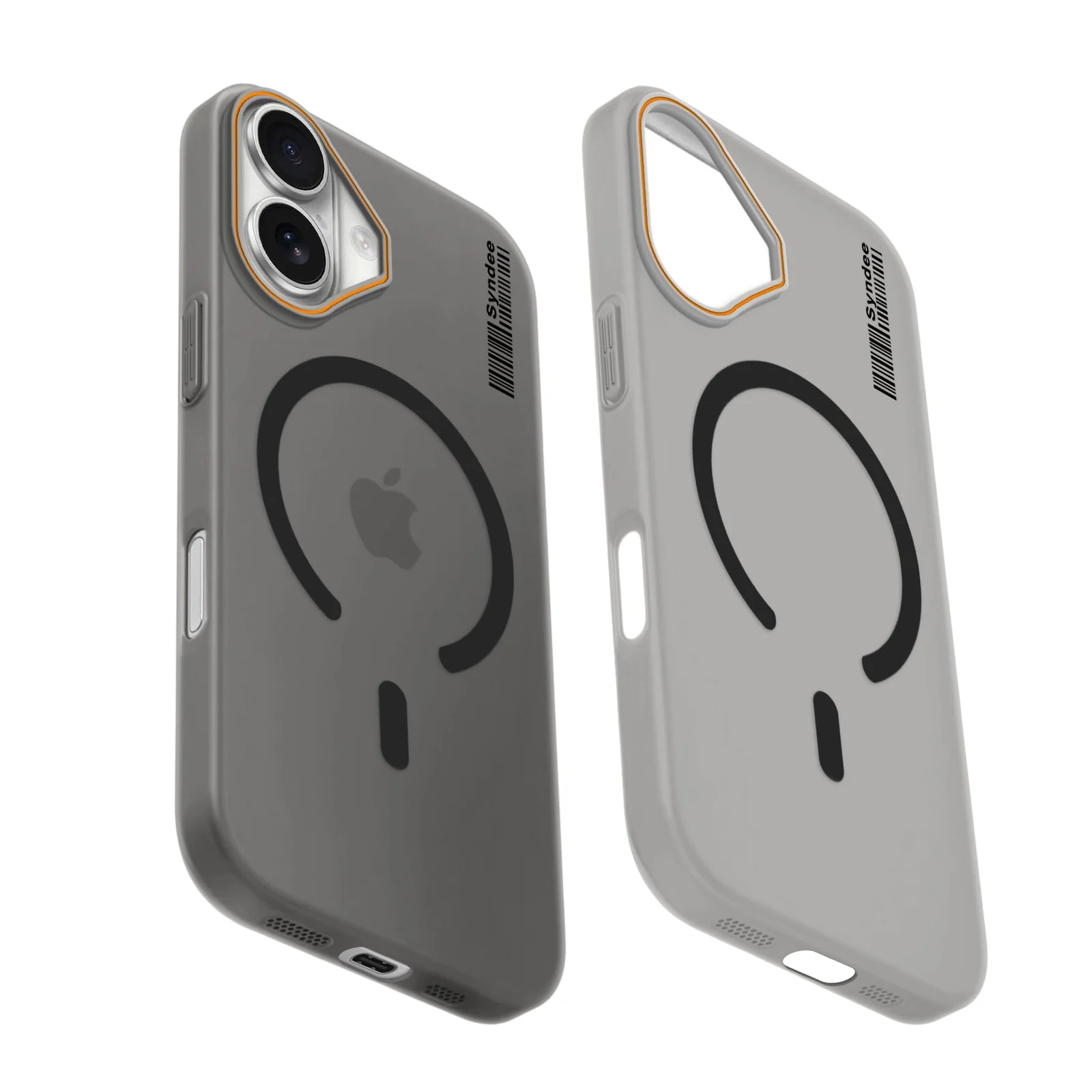 DL3 Mobilak Translucent Matte Case for iPhone 17, Compatible with MagSafe accessories, Shock-absorbing protection, Integrated ring holder - Black