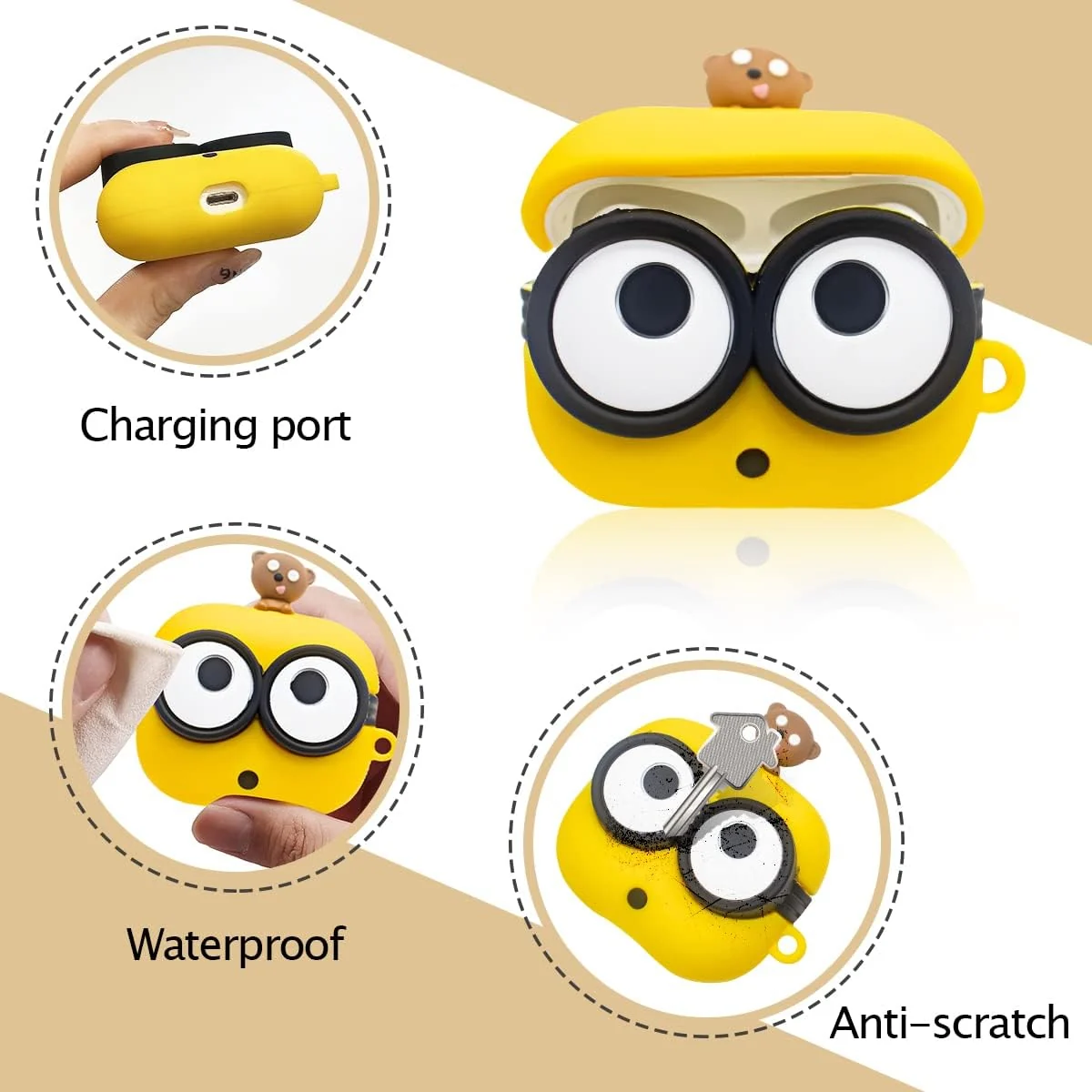 DL3 Mobilak AirPods 3 Case Soft Silicone Shockproof Cover for Apple AirPods 3rd, New 3D Cute Cartoon Creative Fun Case Skin with Keychain Design for Air pods 3rd Charging Case - Style 7