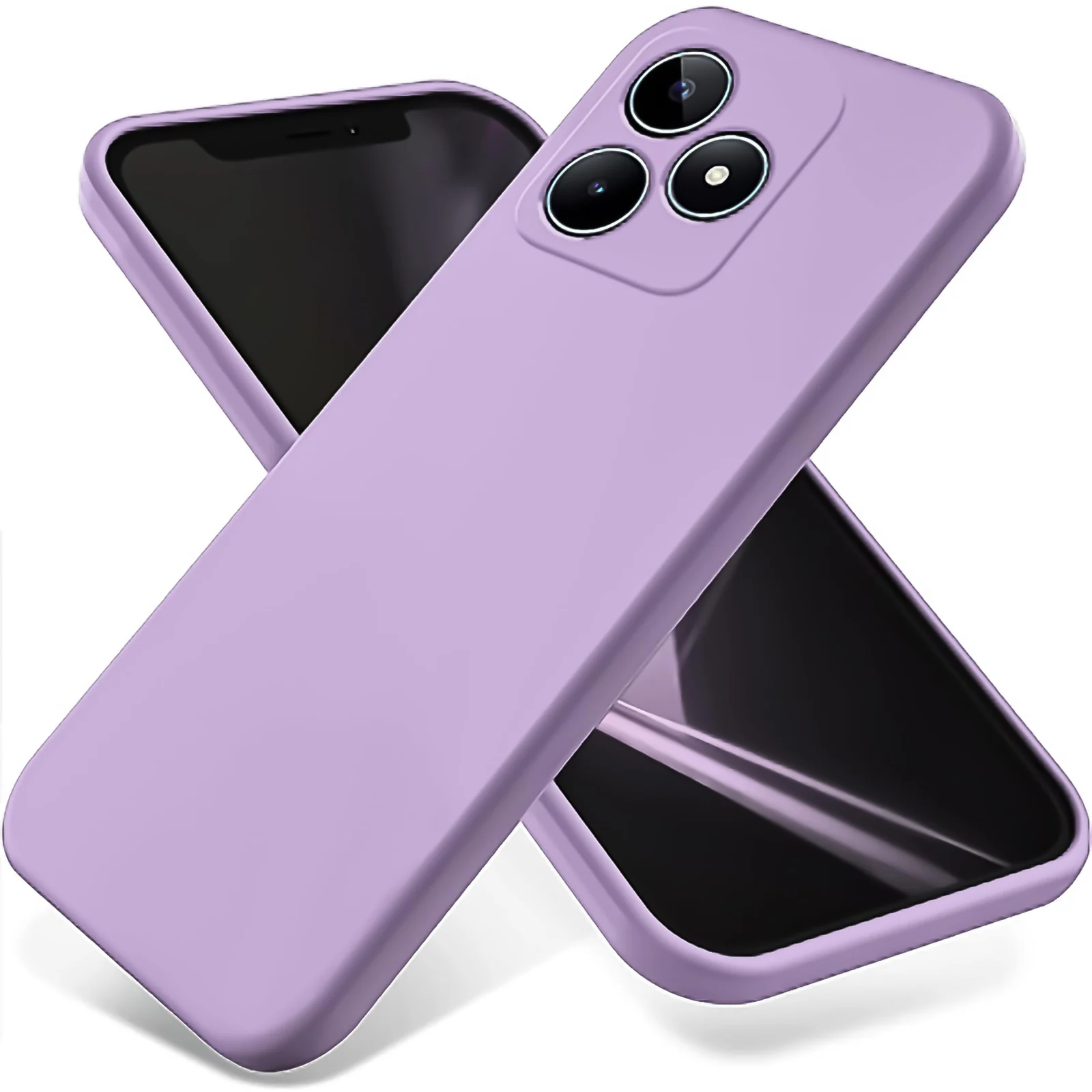 DL3 Mobilak Soft Silicone Protective Case for realme C51 with Microfiber Lining and Shockproof Design - Light Purple