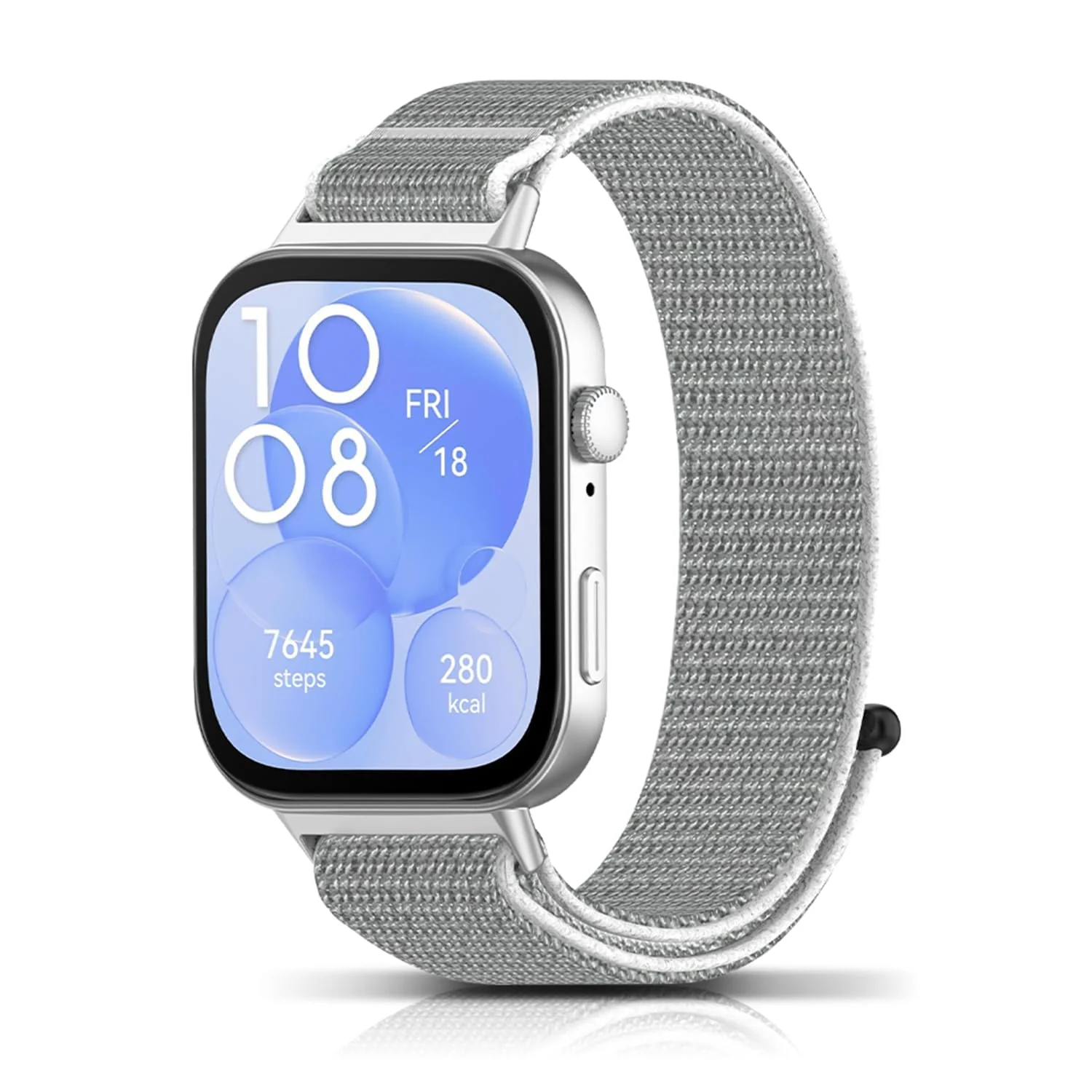 DL3 MOBILAK Nylon Strap for Huawei Watch Fit 5 / Fit 5 Pro / Fit4 / 4 Pro/Fit 3 Band, Men and Women Breathable Elastic Bracelet, Adjustable Straps Replacement Band Sport Watchband - Gray