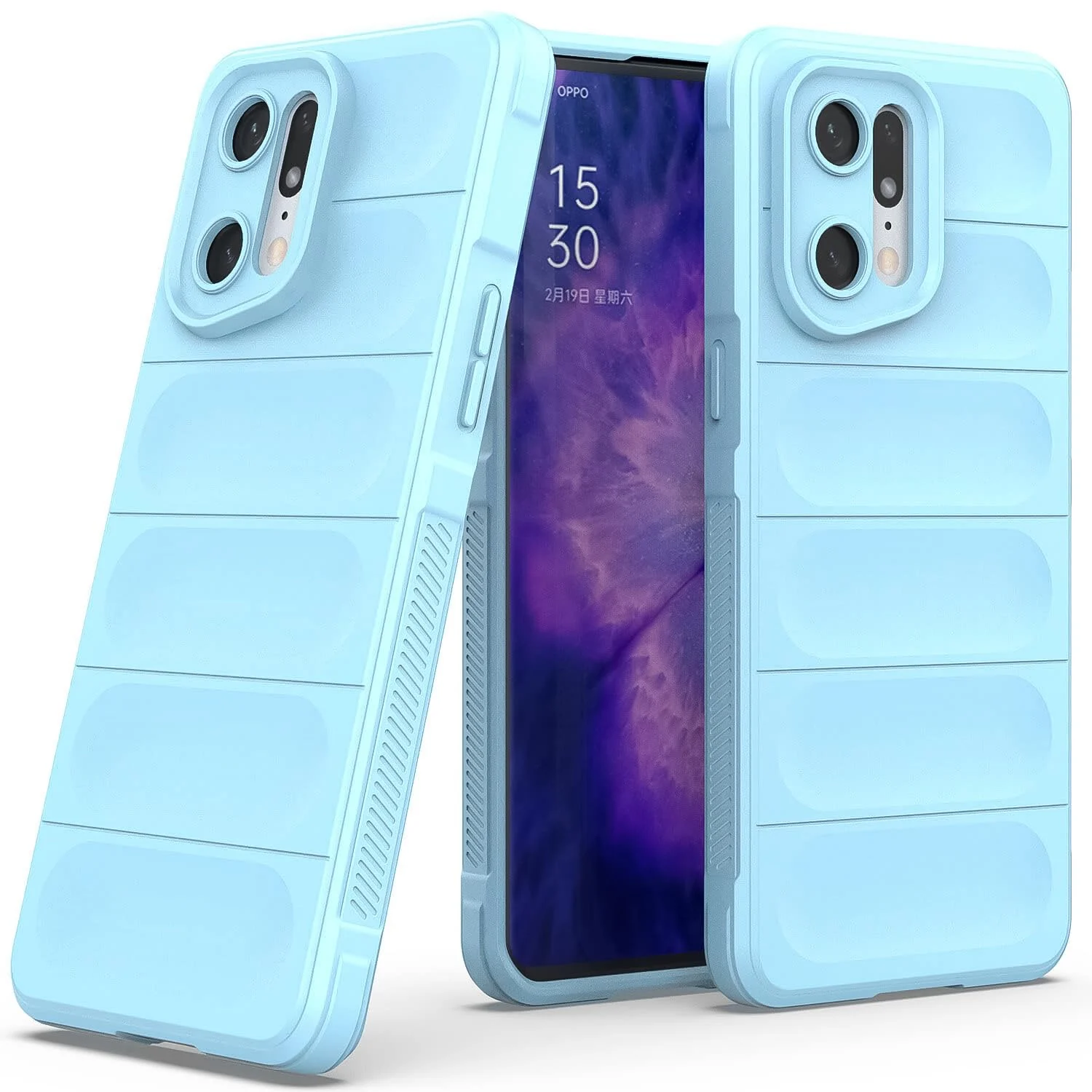 DL3 Mobilak Soft Silicone Protective Case for OPPO Find X5 with Camera Protection and Shockproof Design - Baby Blue