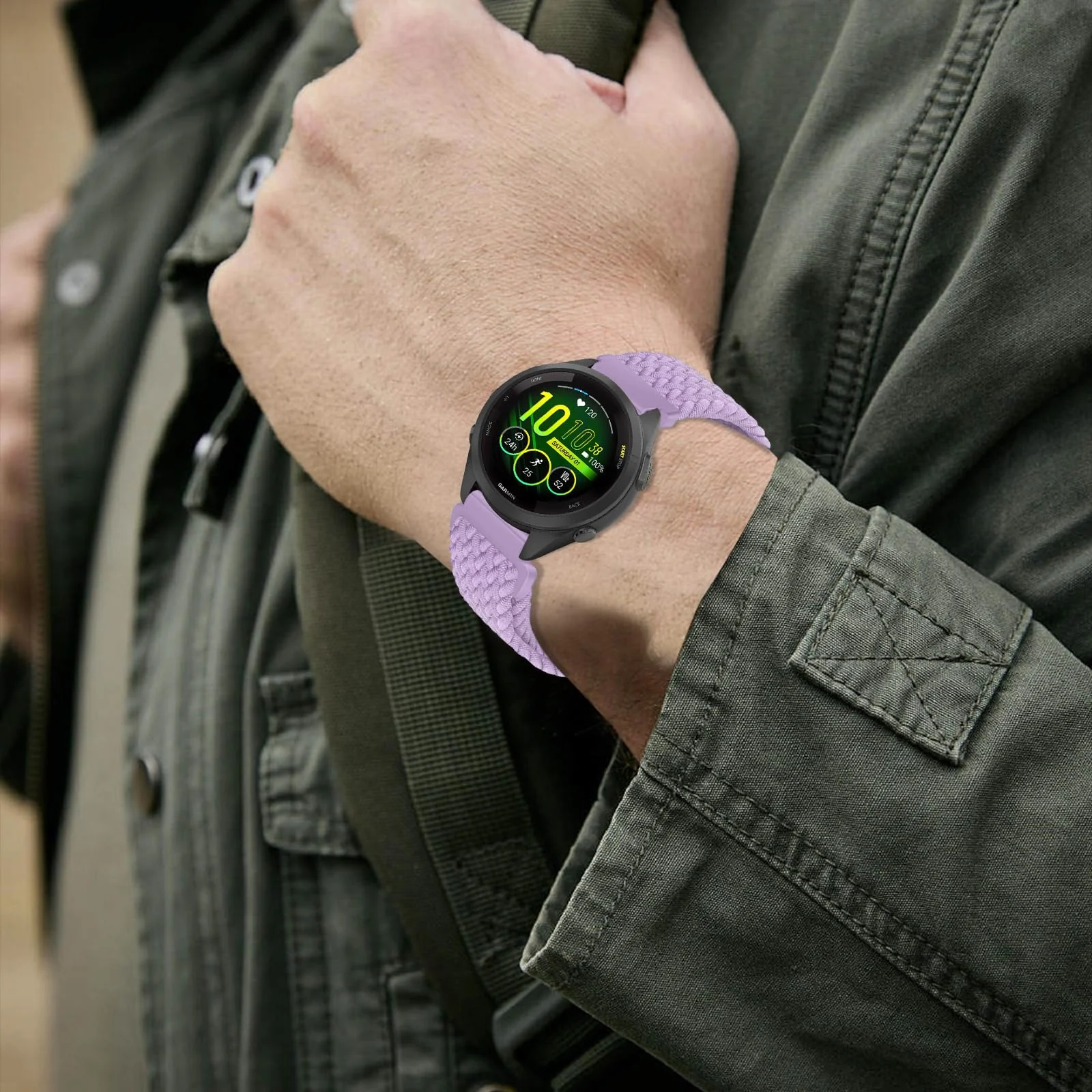 DL3 MOBILAK Band 22MM Nylon Braided Solo Loop Strap Compatible with Samsung galaxy watch3 45mm/galaxy 46mm/Gear S3/Huawei watch GT3 46MM/GT2E/GT2 Pro/GT GT2 46MM/Compatible (Small) - Purple