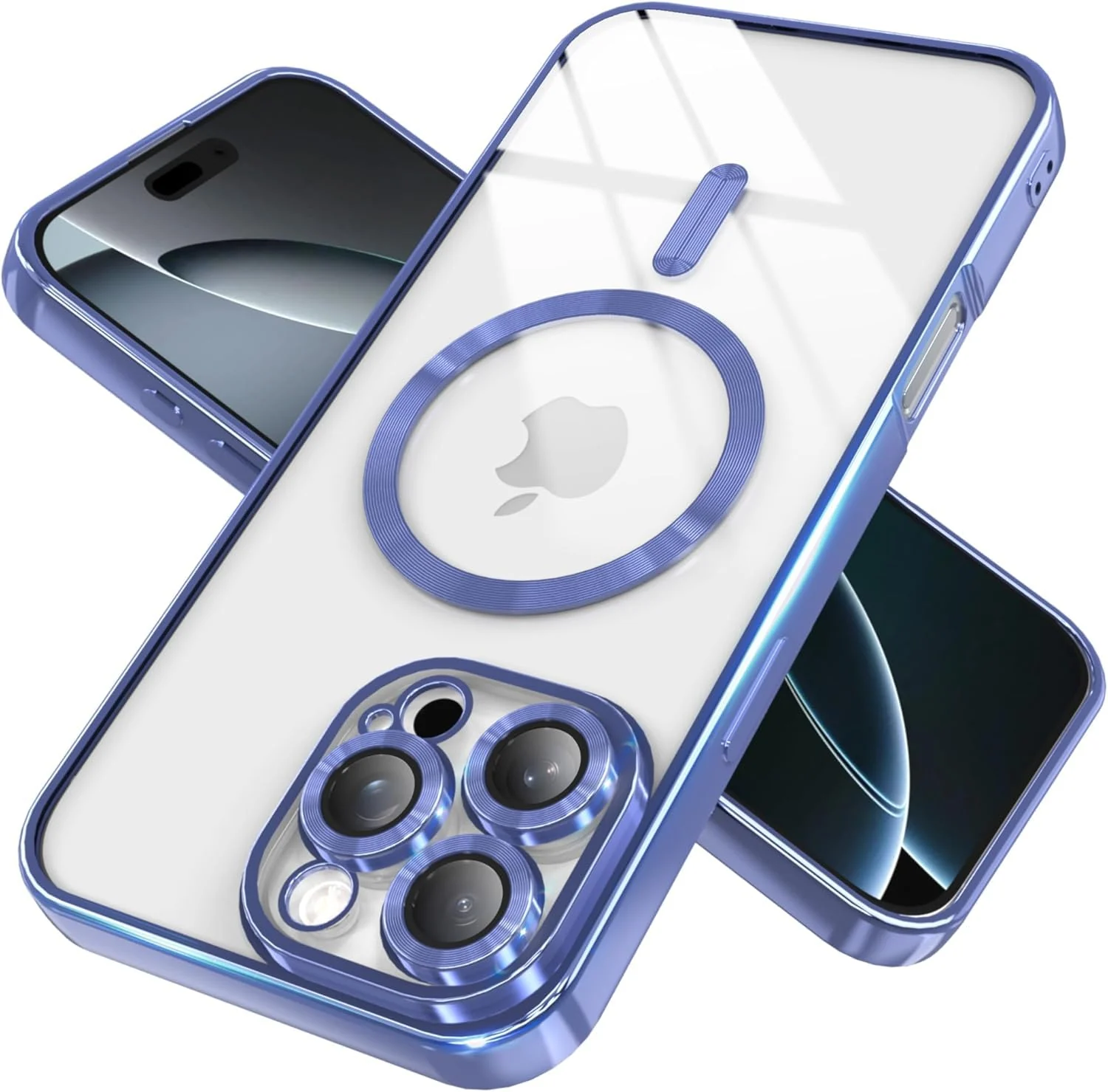 DL3 Mobilak Soft Clear Case for iPhone 11 Pro 5.8-Inch, Camera Lens Full Protection, Compatible with MagSafe Wireless Charging, Shockproof Electroplated TPU Phone Cover - Blue
