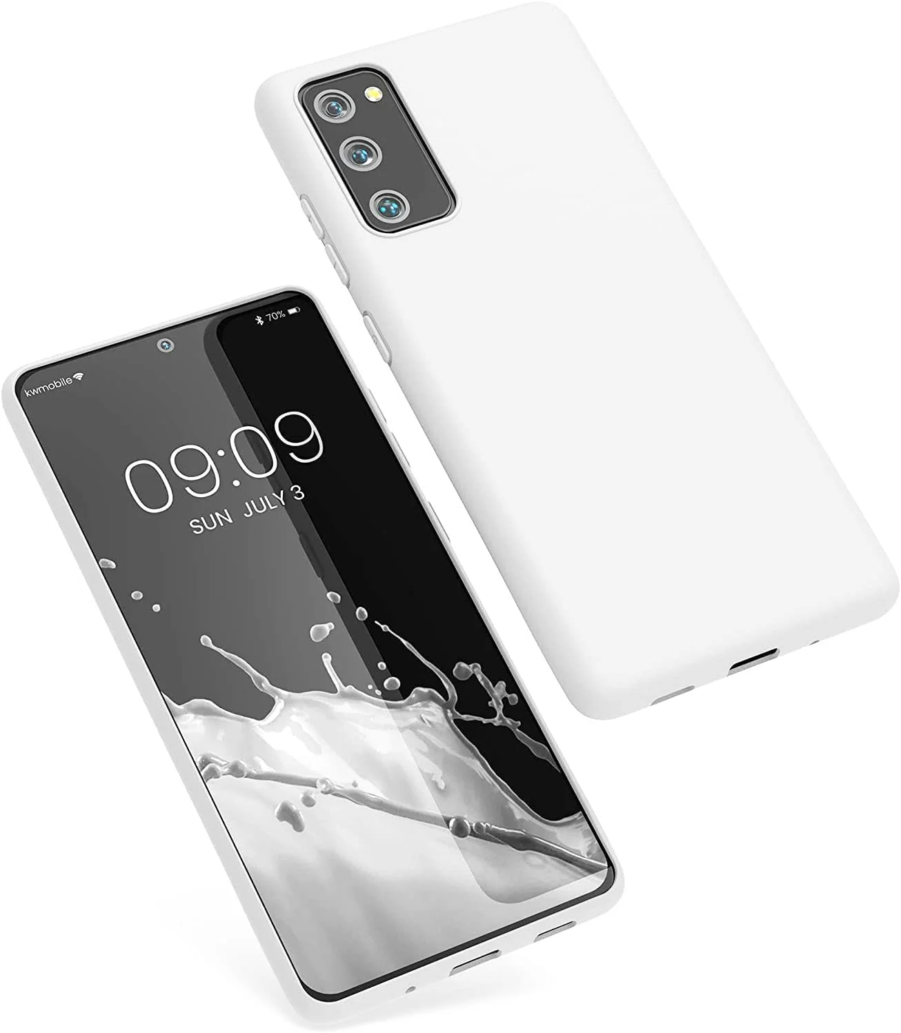 DL3 Mobilak Samsung Galaxy S20 FE Case, Soft Flexible Silicone Gel Rubber Bumper Cover, Slim Fit Full Body Shockproof Protective Phone Case for Samsung Galaxy S20 FE White - Black